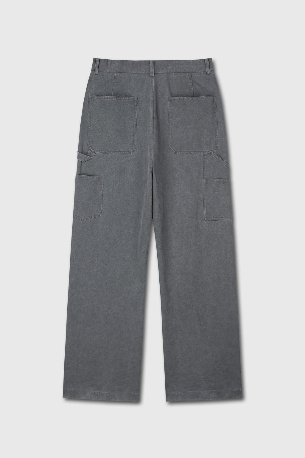 WASHED COTTON WIDE-LEG WORK PANTS_ RHINO