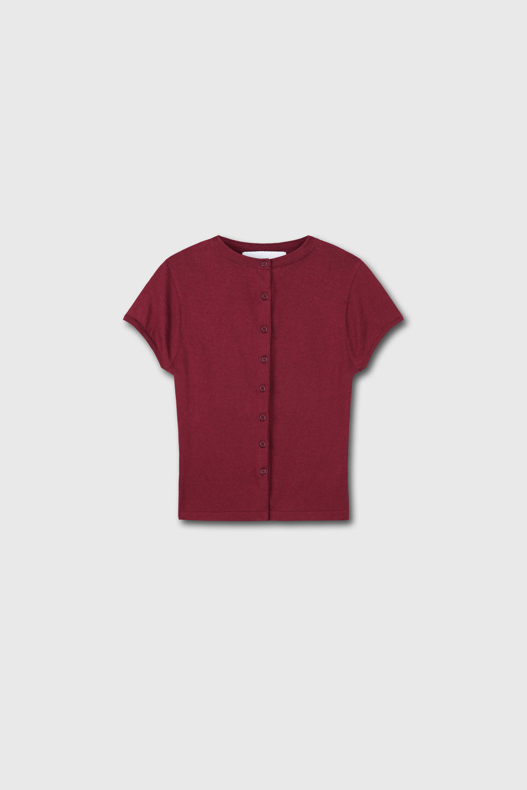 (W) SILK COTTON CAP SLEEVE CARDIGAN_ RED