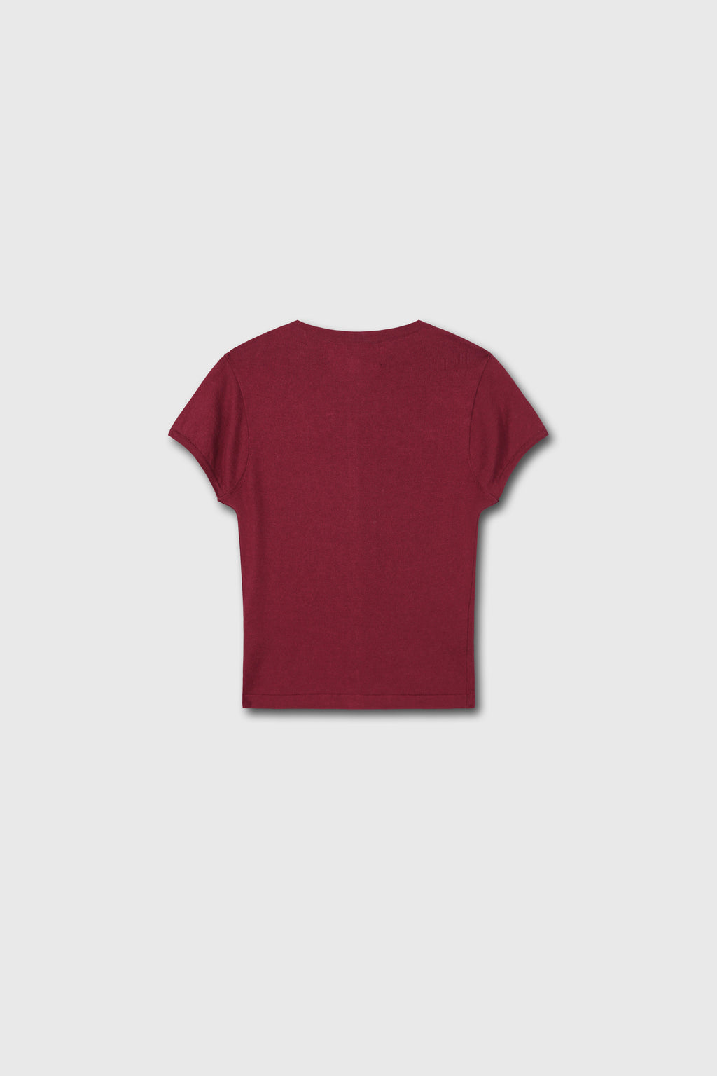 (W) SILK COTTON CAP SLEEVE CARDIGAN_ RED