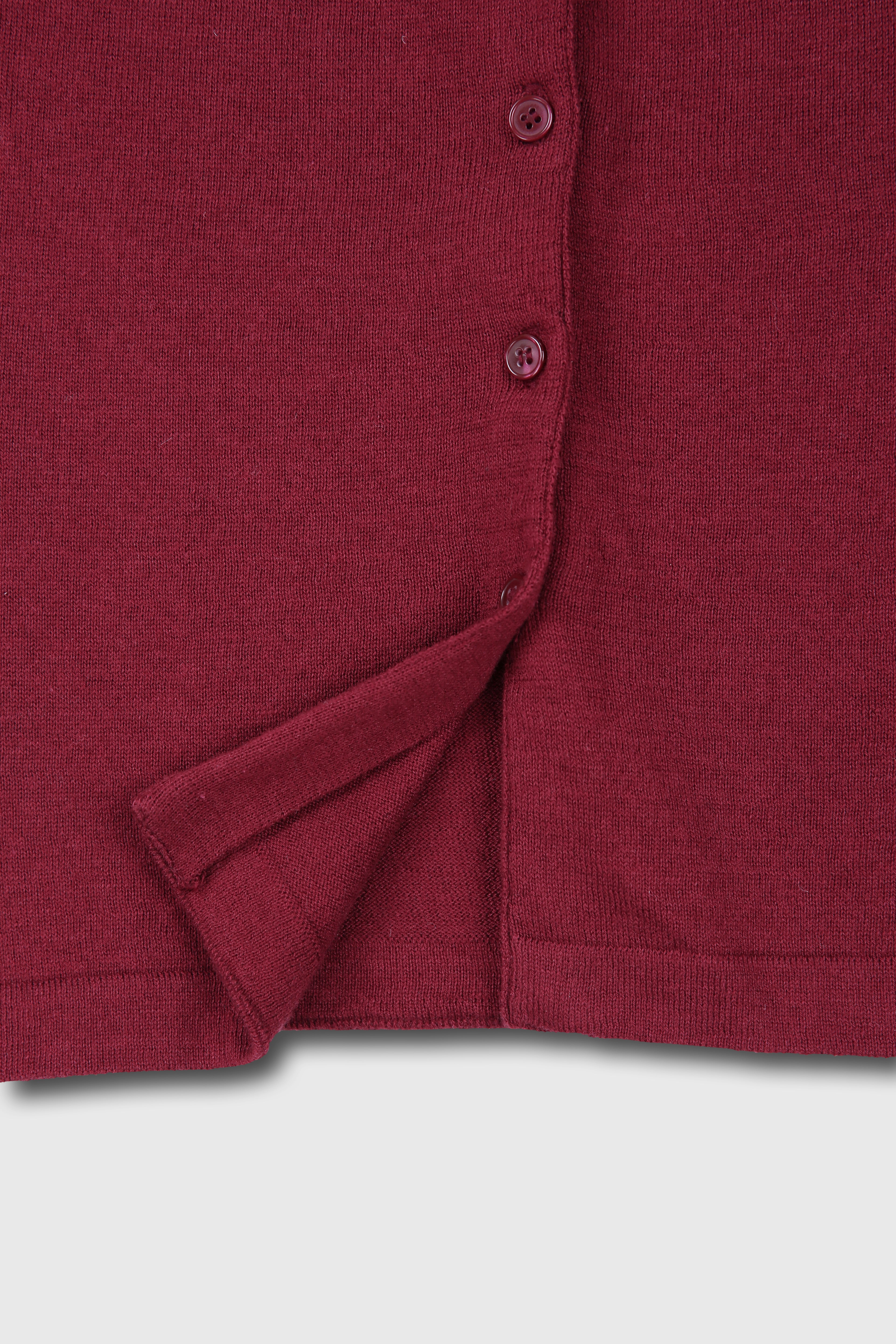 (W) SILK COTTON CAP SLEEVE CARDIGAN_ RED