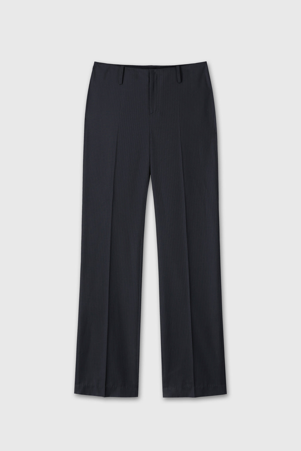 (W) WOOL STRAIGHT TROUSERS_ NAVY PINSTRIPE