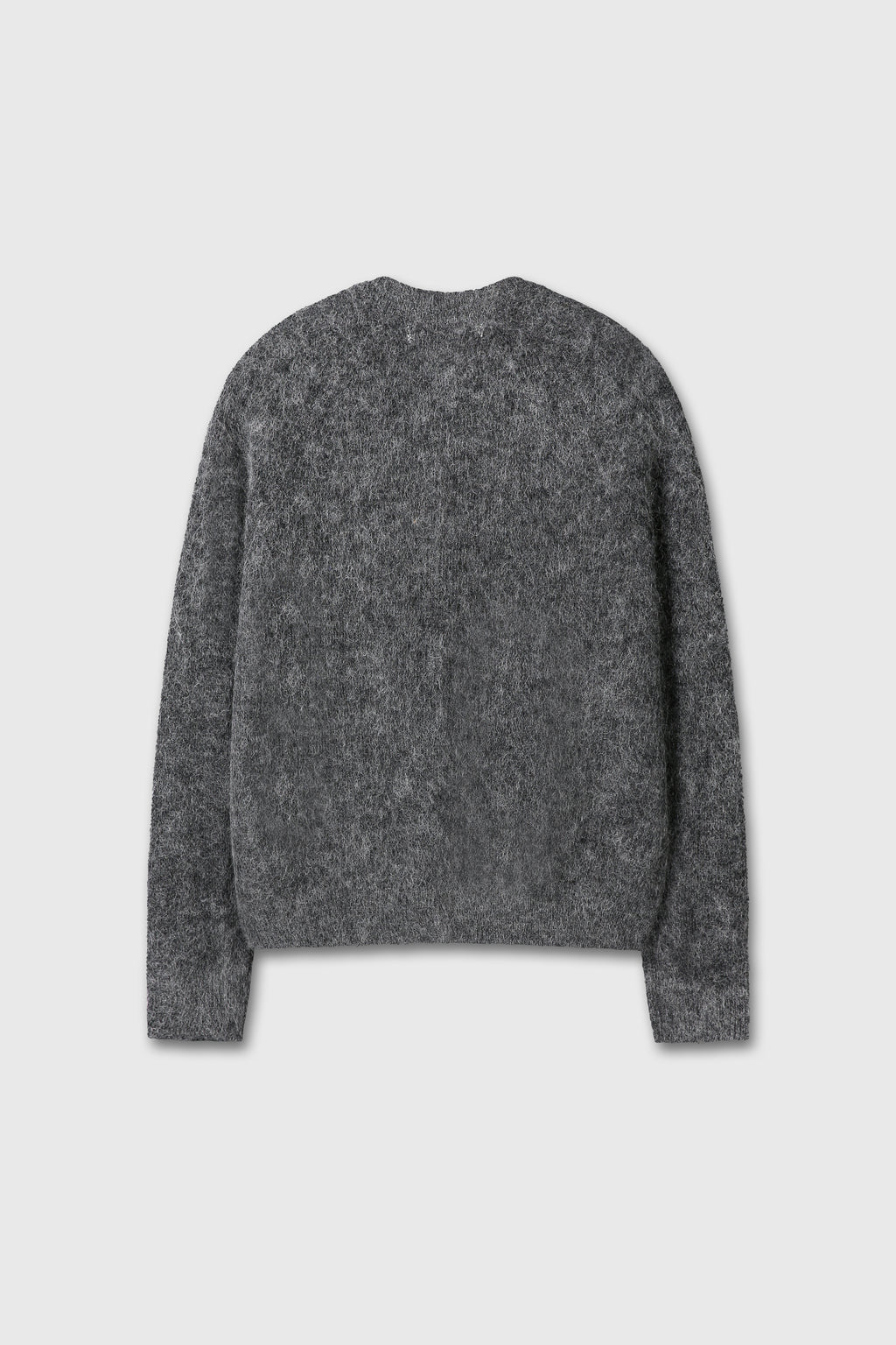 WOOL AND MOHAIR RIBBED MESH CARDIGAN_ MELANGE GREY