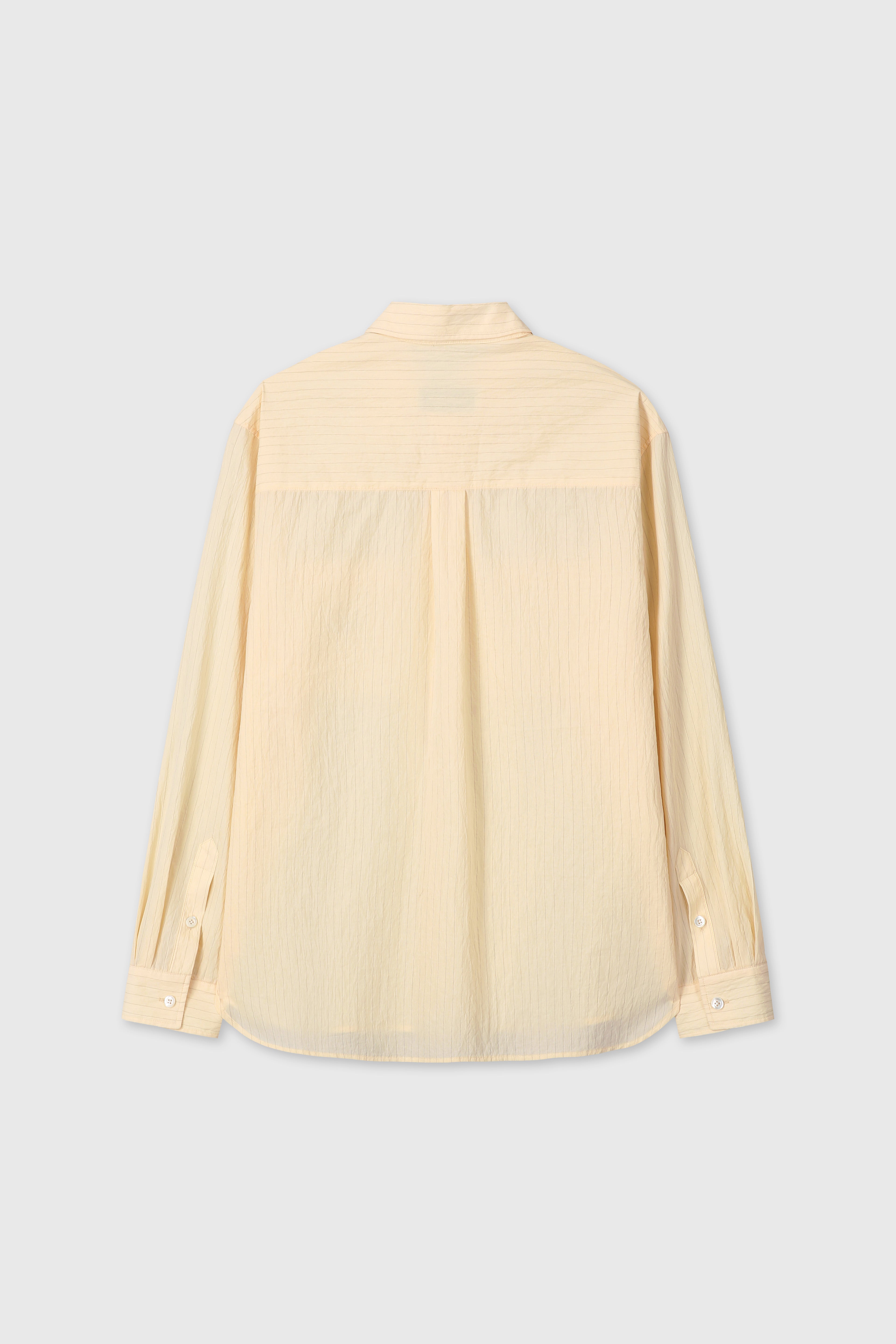 PINSTRIPED COTTON BLEND SHIRT_ PALE YELLOW