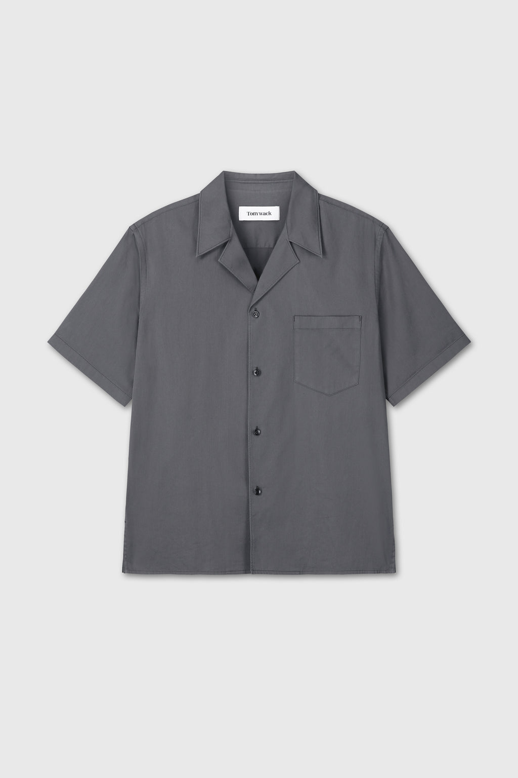 SILKY COTTON BOWLING SHIRT_ ANTHRACITE