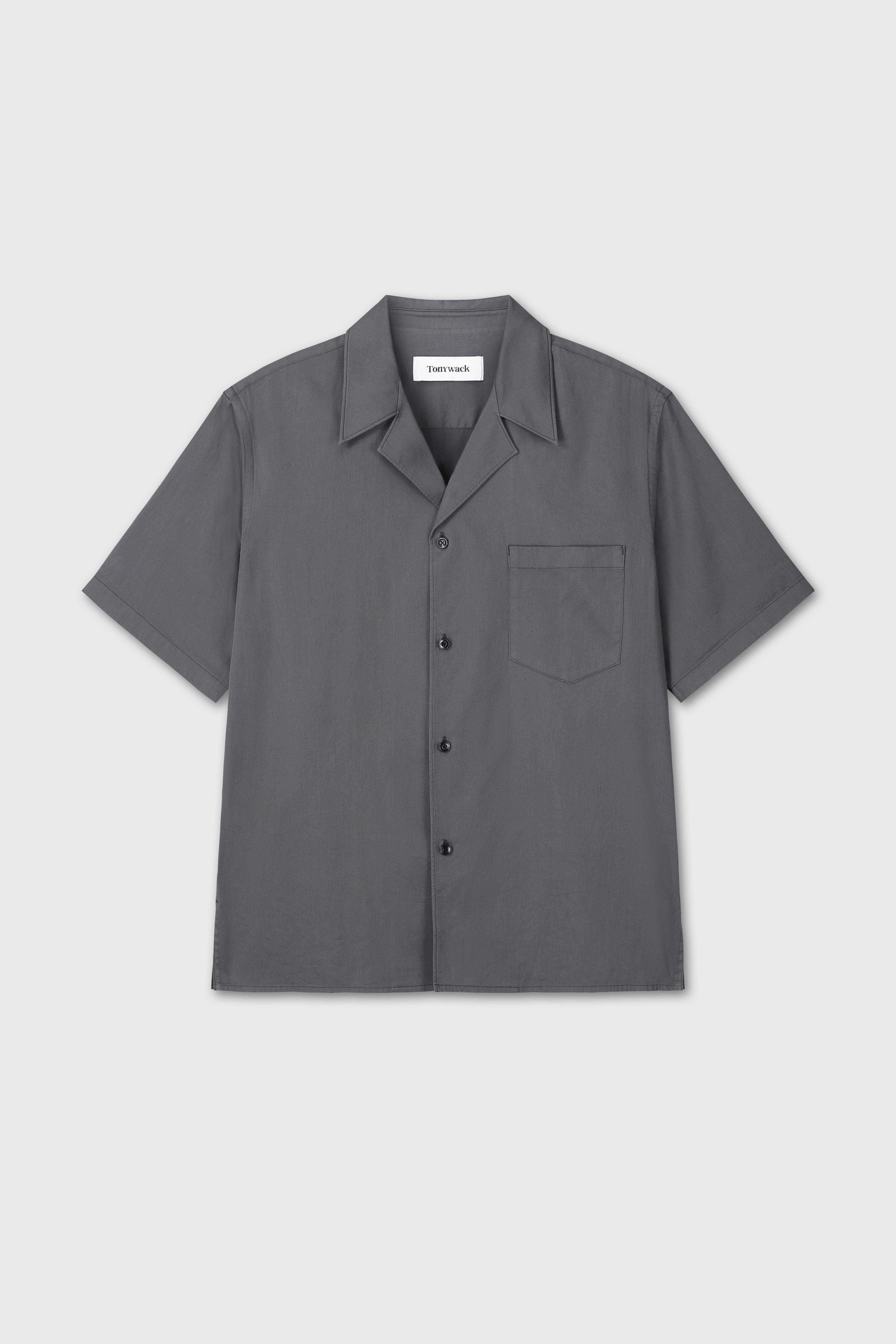 SILKY COTTON BOWLING SHIRT_ ANTHRACITE