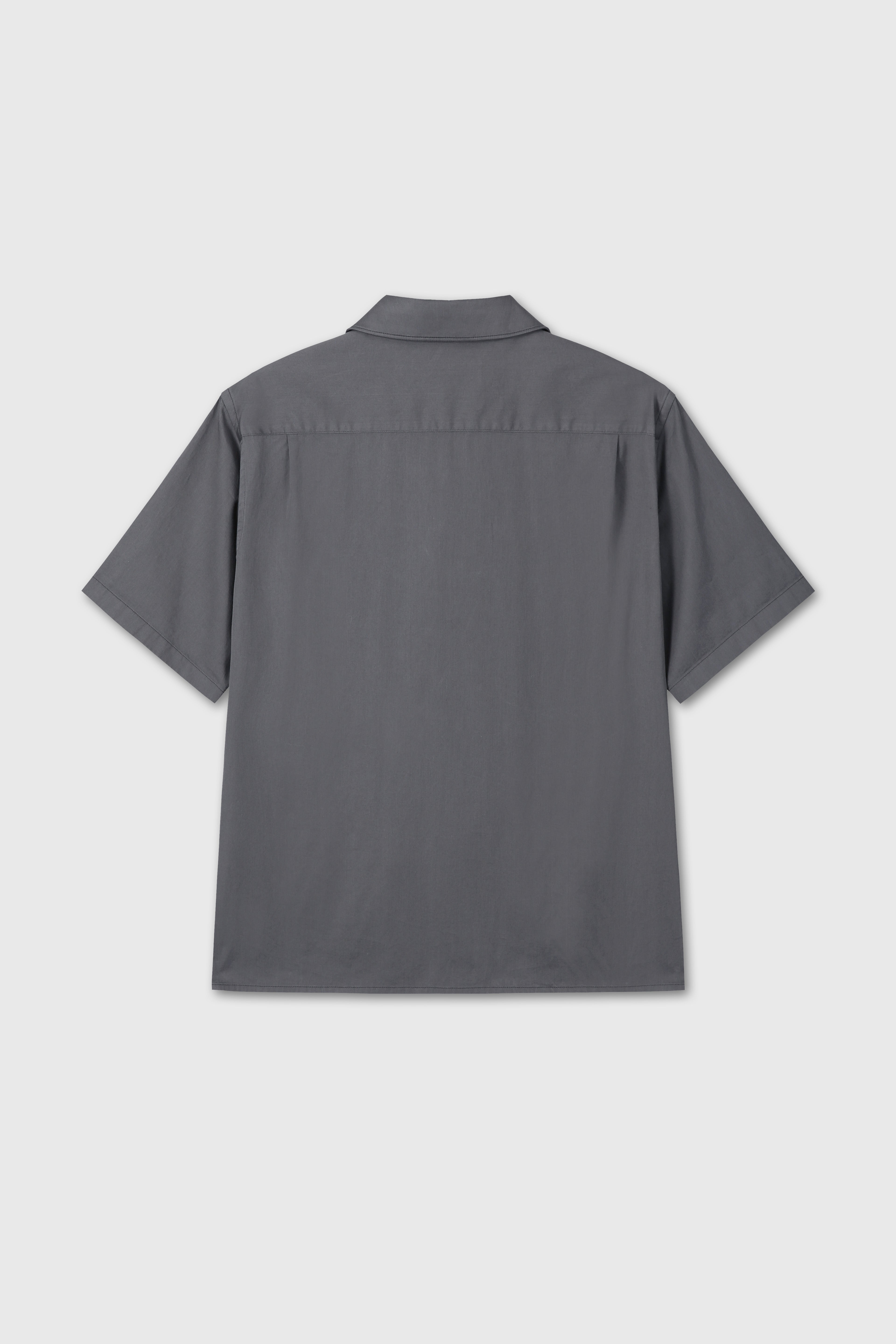 SILKY COTTON BOWLING SHIRT_ ANTHRACITE