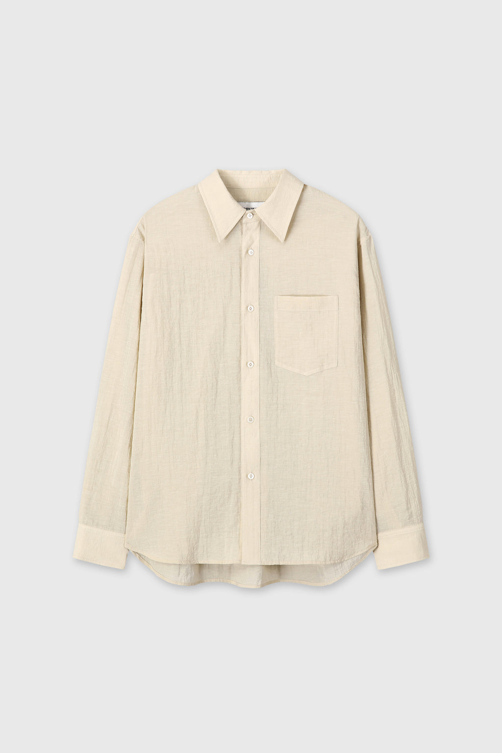 (W) LINEN RELAXED FIT SHIRT_ BEIGE