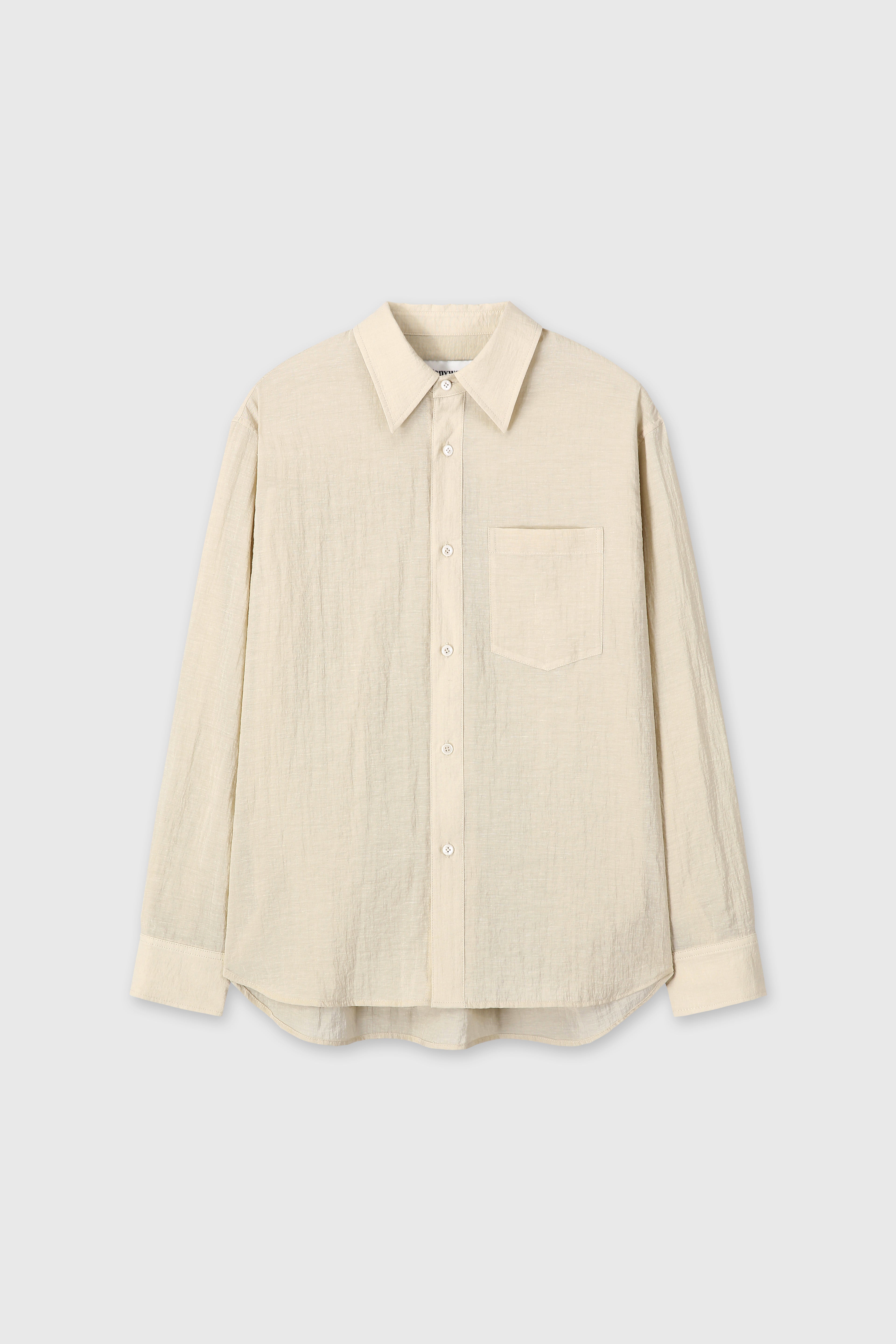 (W) LINEN RELAXED FIT SHIRT_ BEIGE