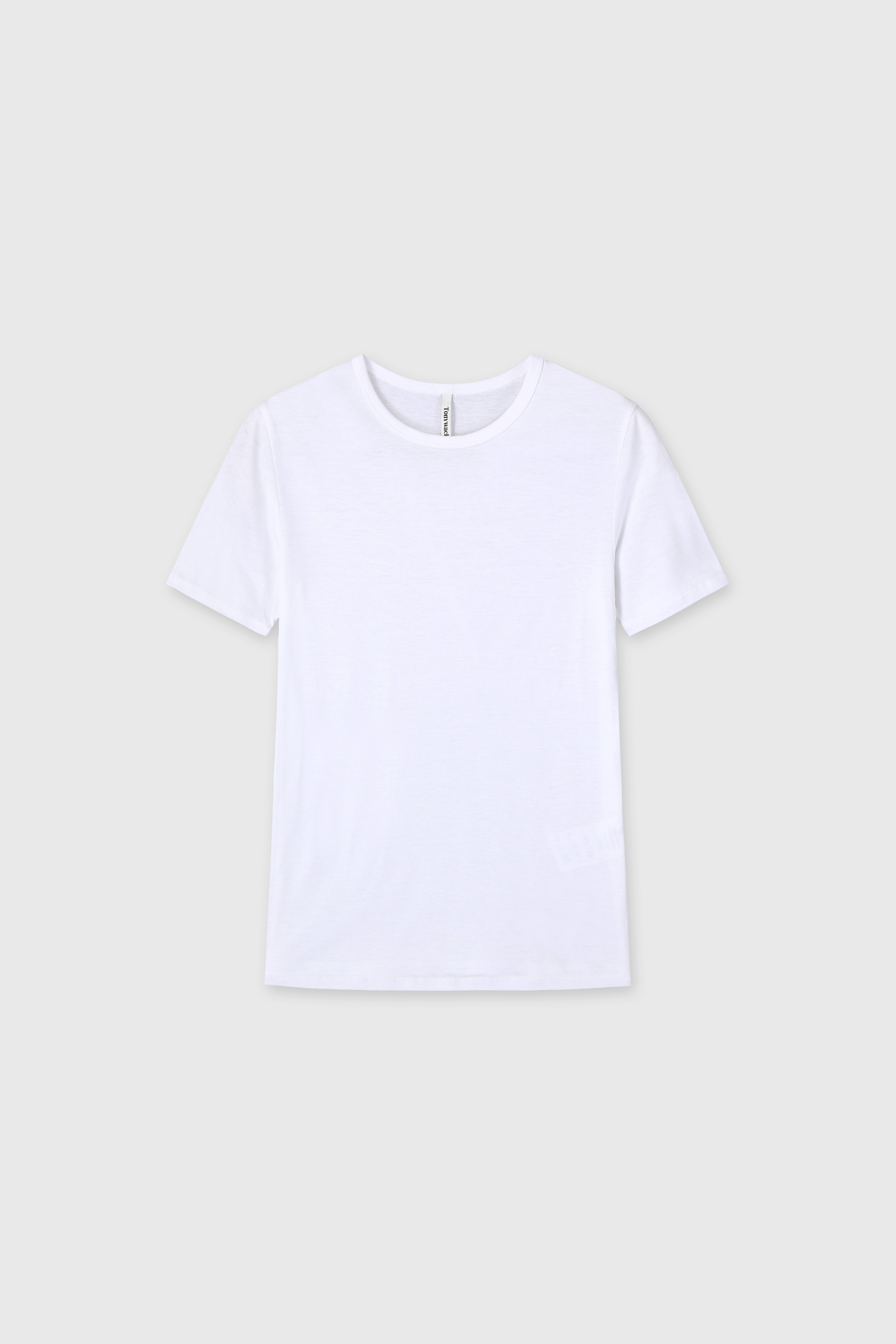 (W) TENCEL SHORT SLEEVE T-SHIRT_ OFF WHITE