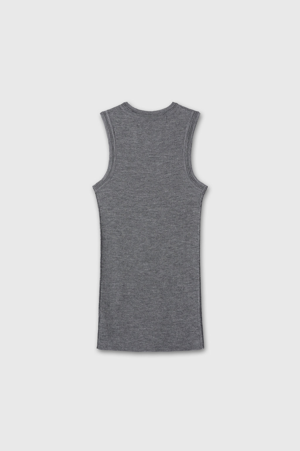 (W) WOOL CASHMERE RIBBED TANK TOP_ DARK GREY