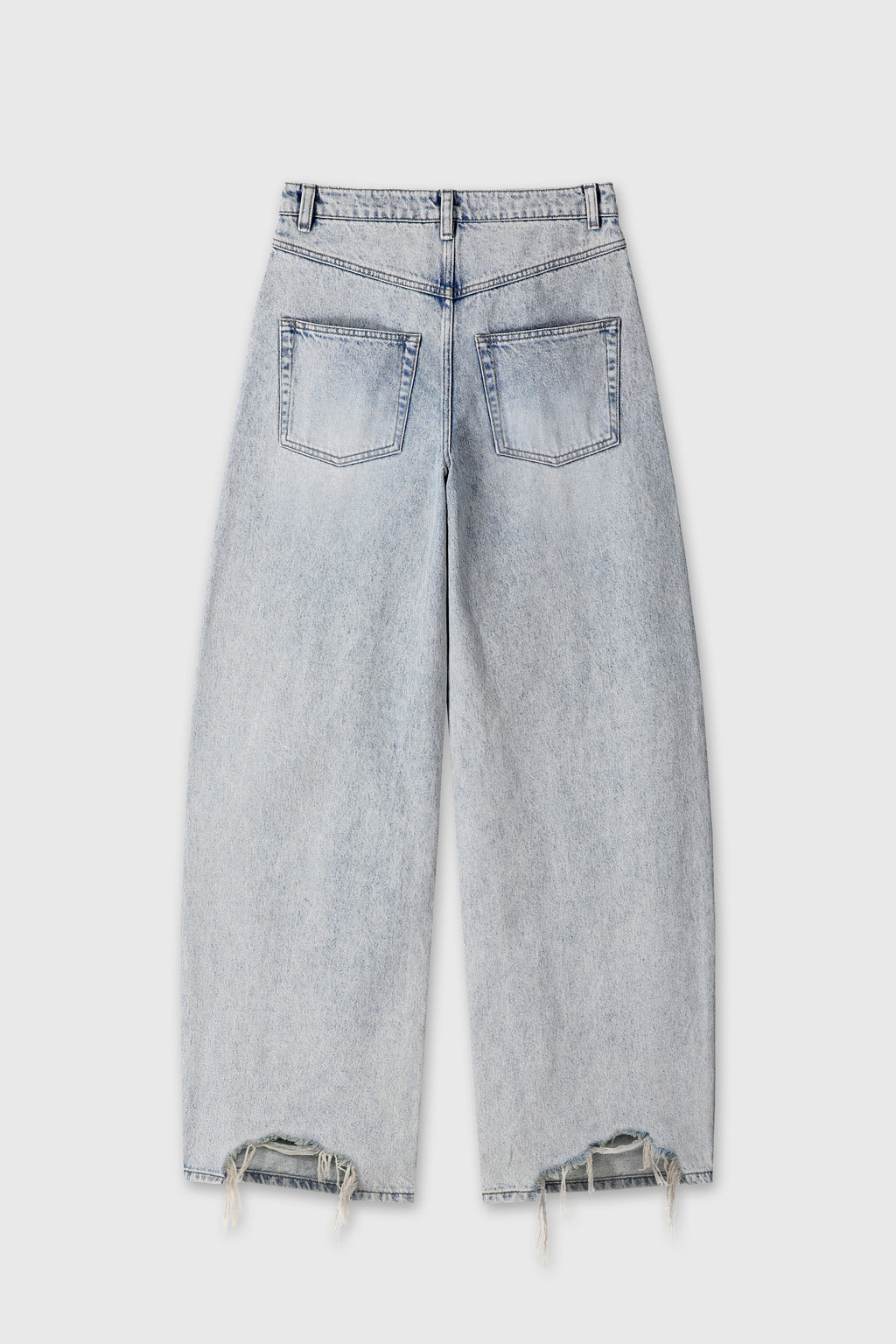 (W) DISTRESSED WIDE-LEG DENIM JEANS_ WASHED LIGHT BLUE