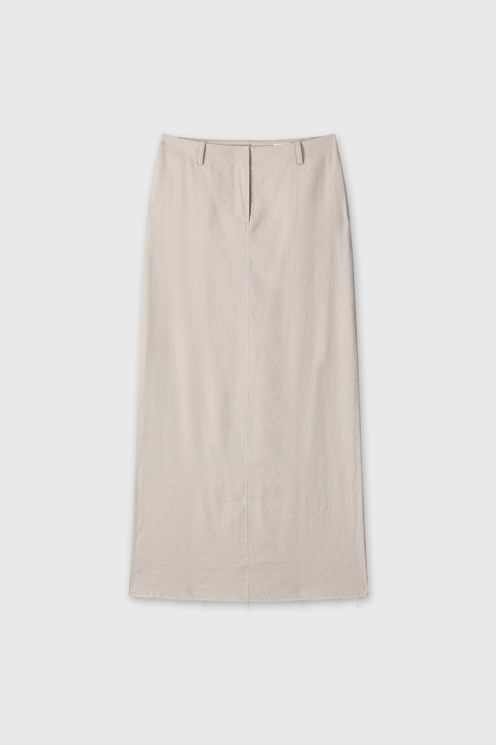 (W) LINEN RELAXED MAXI SKIRT_ SAND