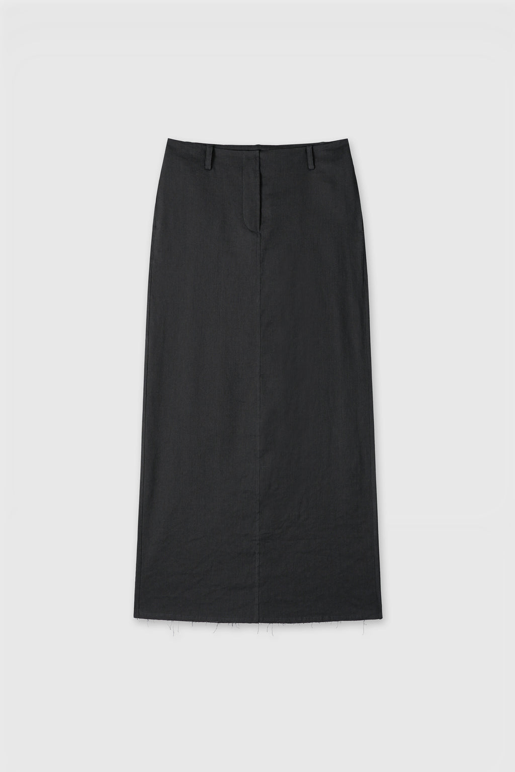 (W) LINEN RELAXED MAXI SKIRT_ VINTAGE CARBON