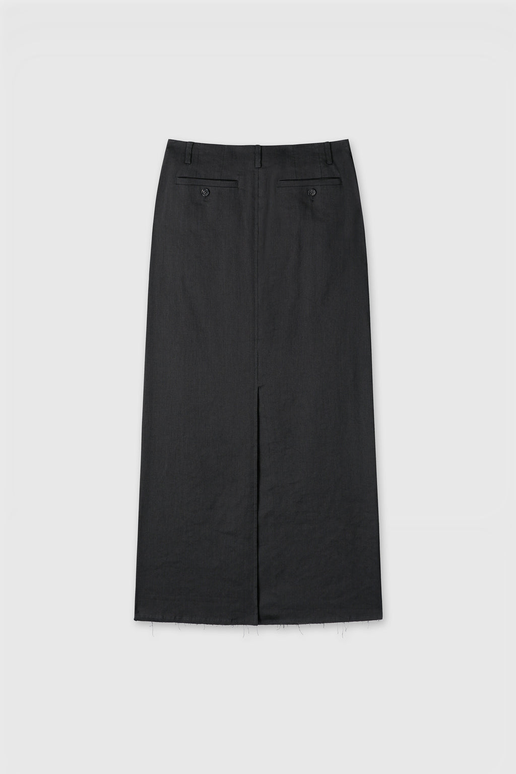 (W) LINEN RELAXED MAXI SKIRT_ VINTAGE CARBON