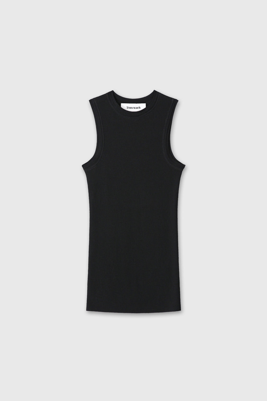 (W) WOOL CASHMERE RIBBED TANK TOP_ BLACK
