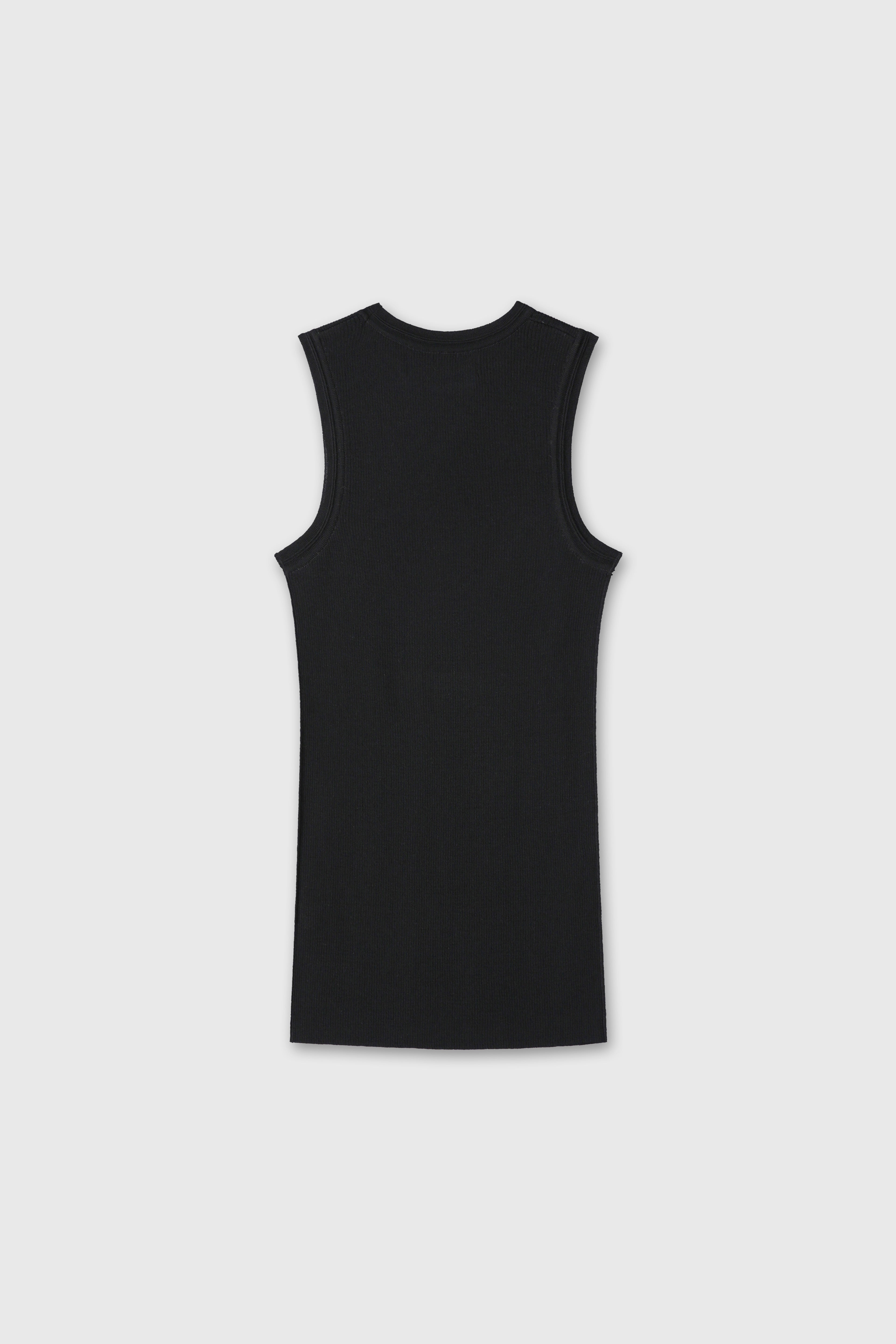 (W) WOOL CASHMERE RIBBED TANK TOP_ BLACK