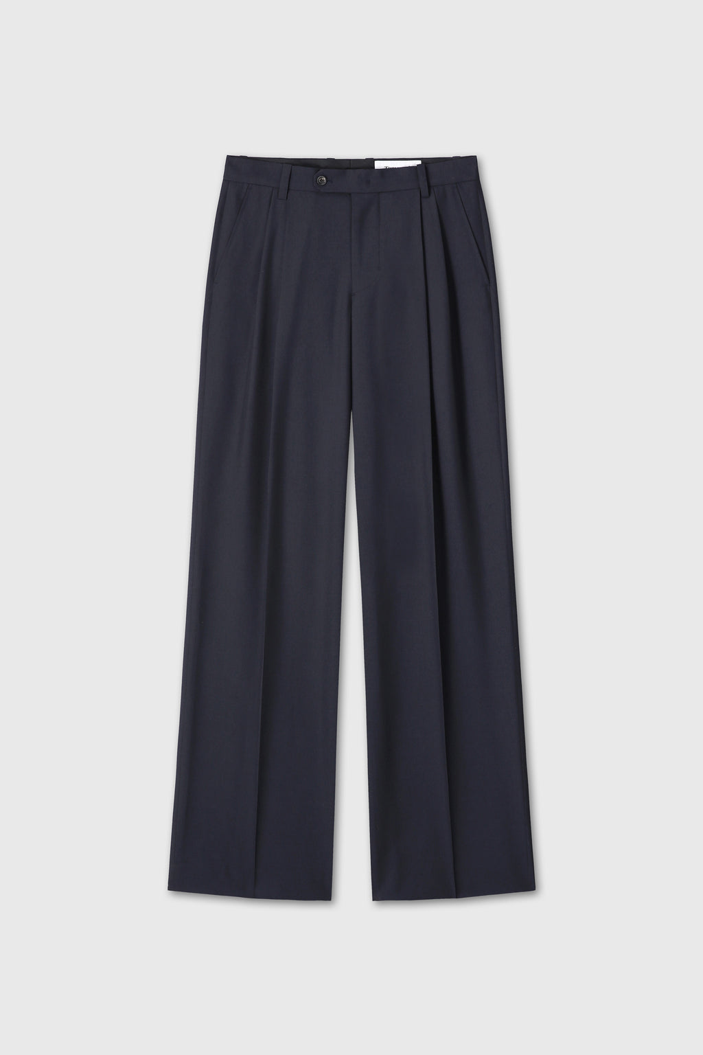 (2026/05/19 Open) TROPICAL WOOL LOW-RISE PLEATED TROUSERS_ NAVY