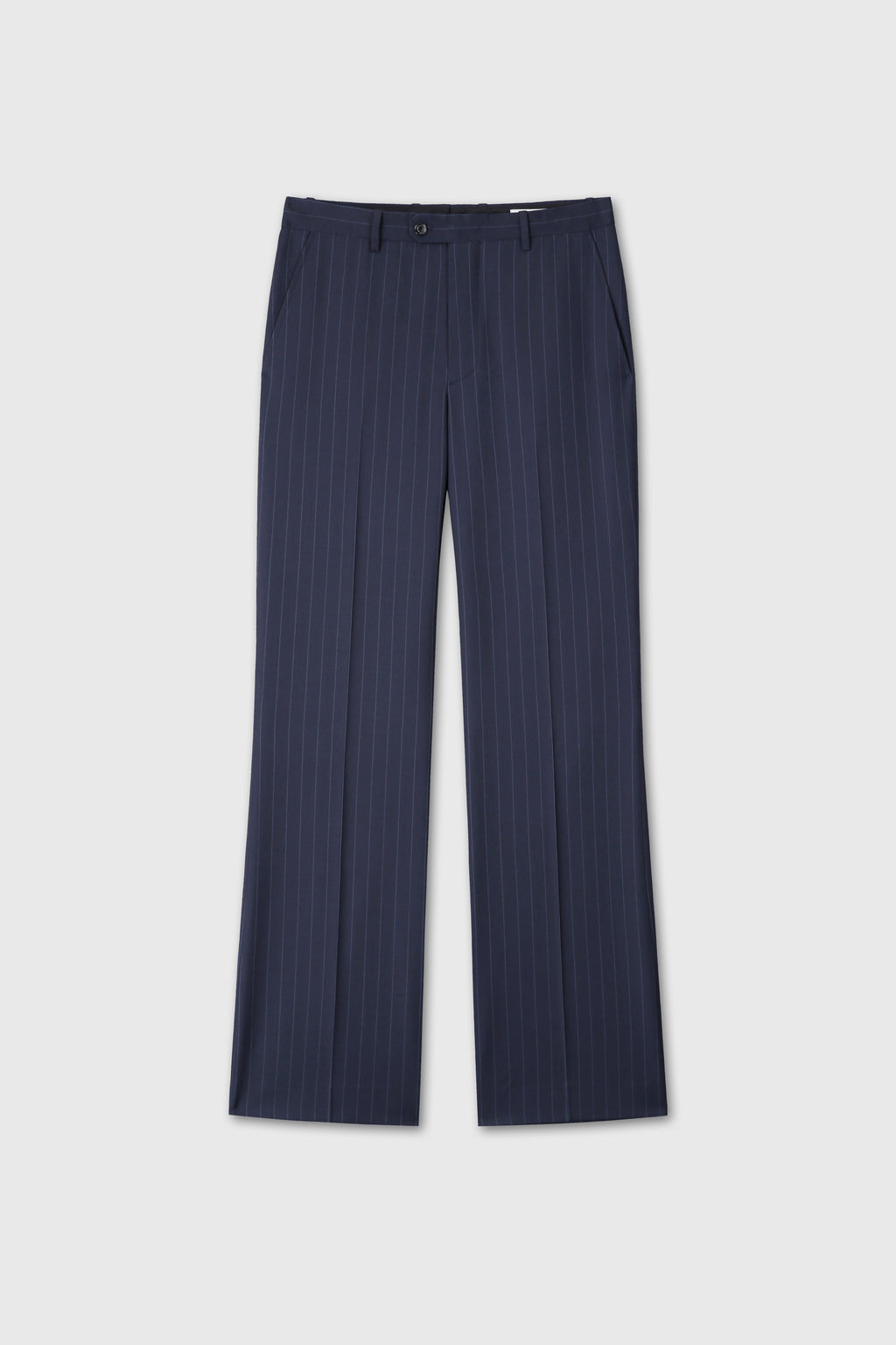 TROPICAL WOOL FLARED TROUSERS_ NAVY STRIPE