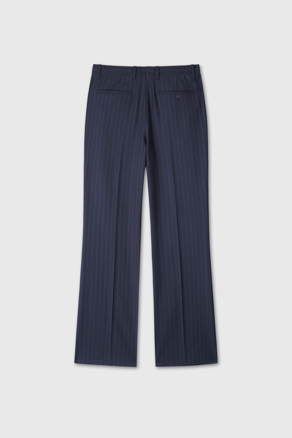 TROPICAL WOOL FLARED TROUSERS_ NAVY STRIPE