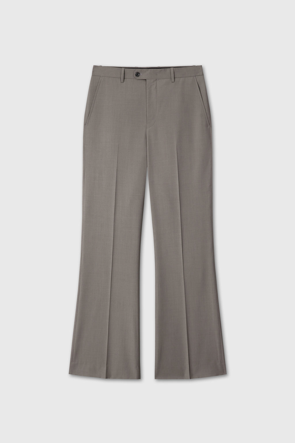 TROPICAL WOOL FLARED TROUSERS_ TAUPE