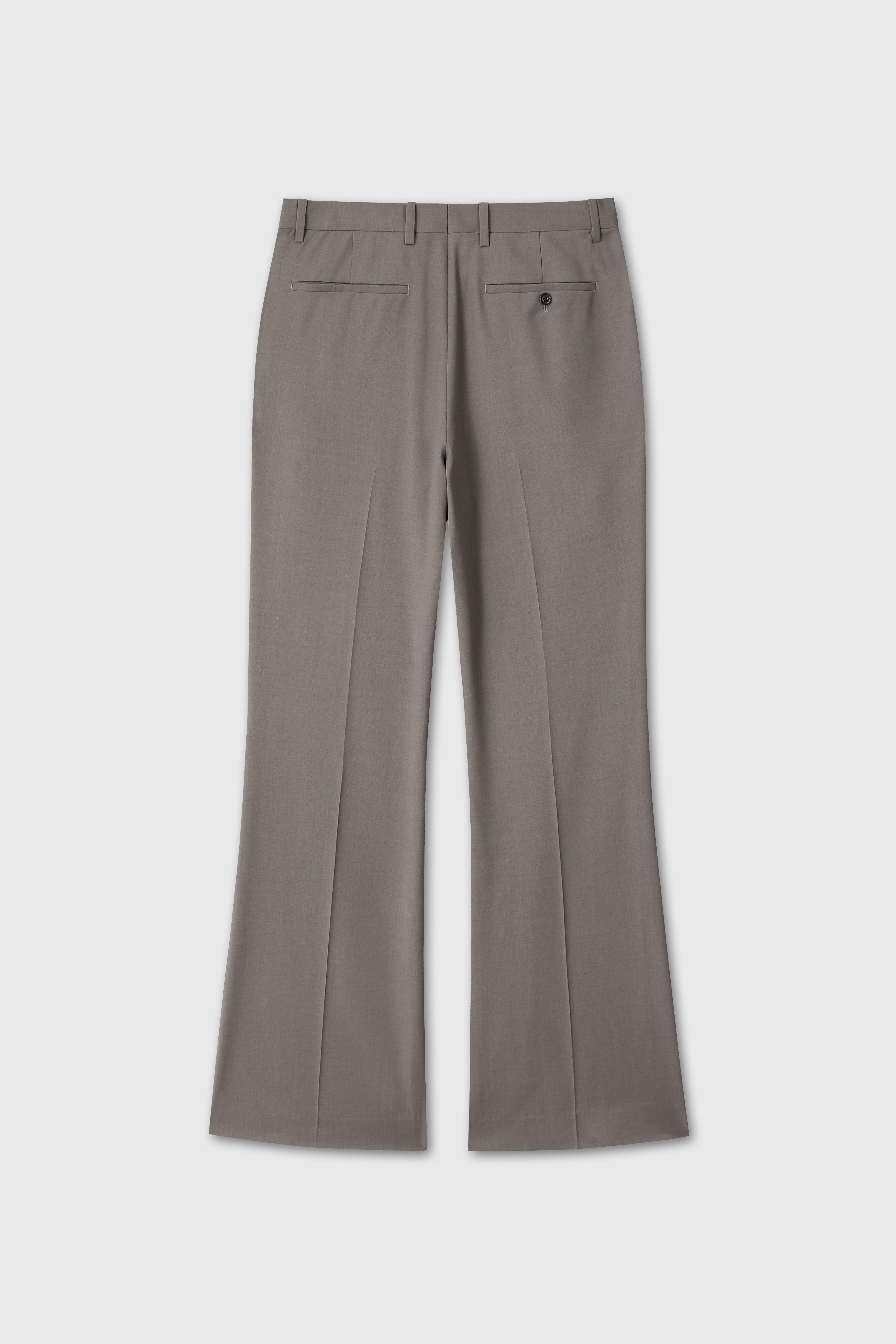 TROPICAL WOOL FLARED TROUSERS_ TAUPE