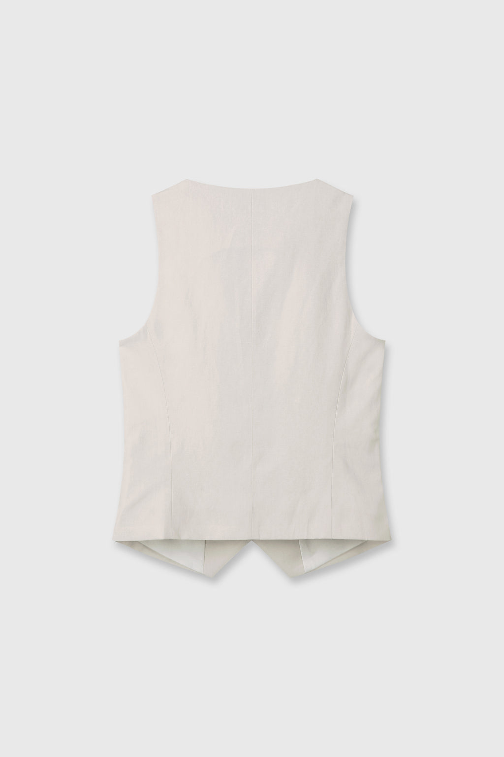 LINEN TAILORED VEST_ IVORY