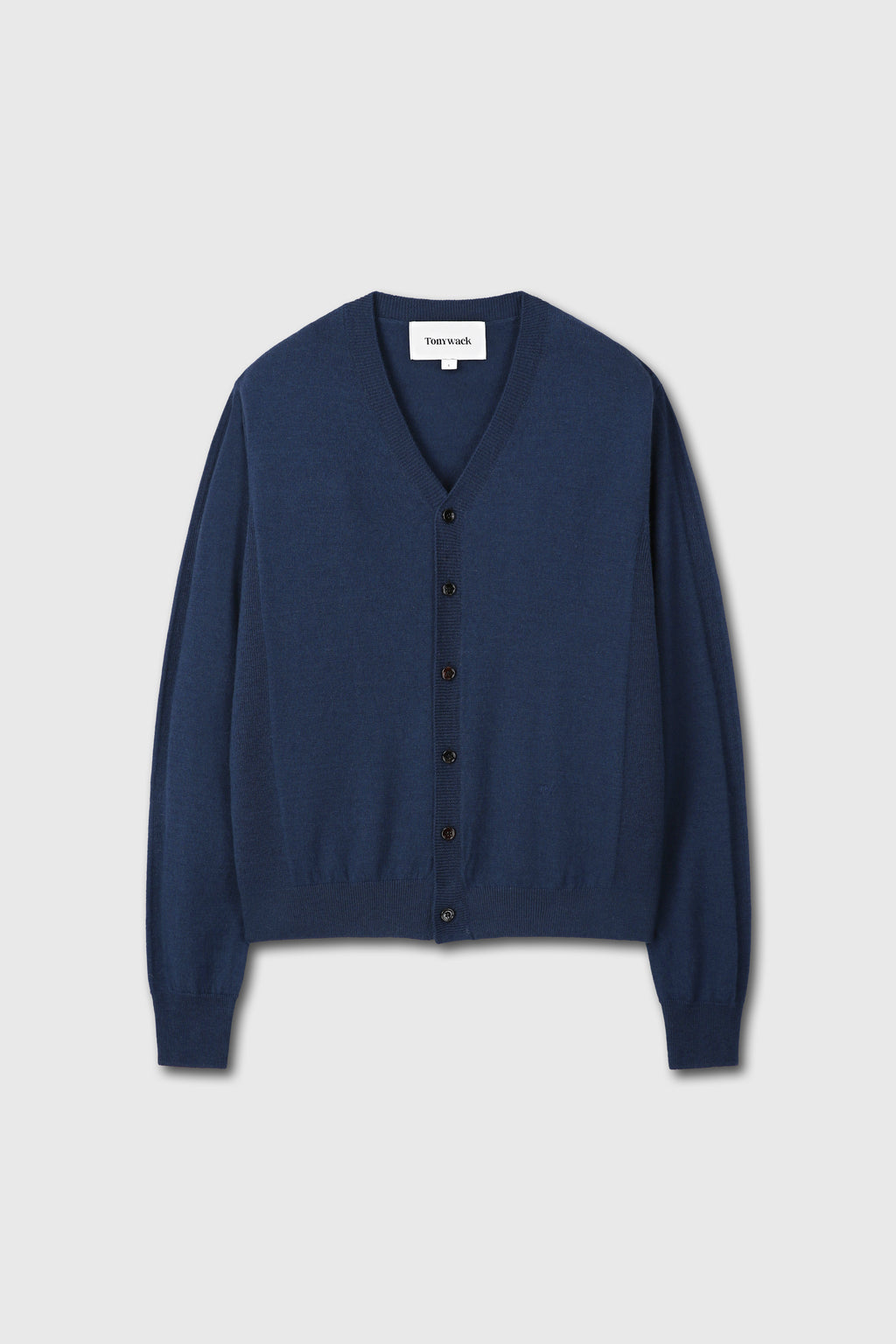 SUPER FINE MERINO WOOL KNIT CARDIGAN_ DARK BLUE