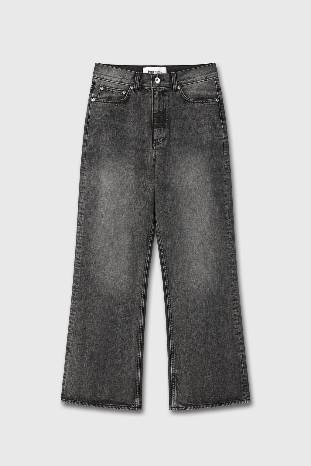 LOOSE FLARED-LEG DENIM JEANS_ WASHED BLACK