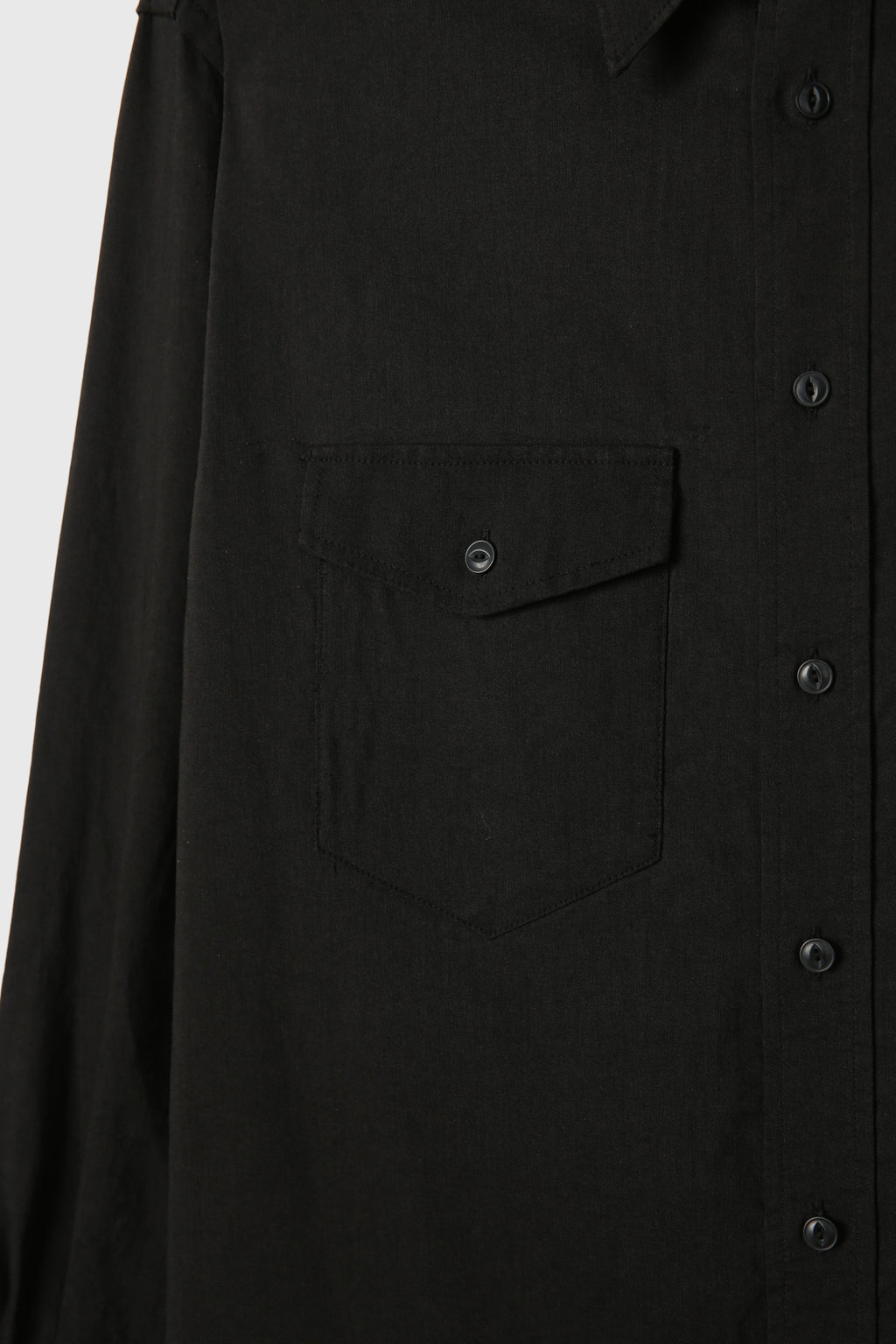 Soft Brushed C/R Western Shirt_ Midnight Black