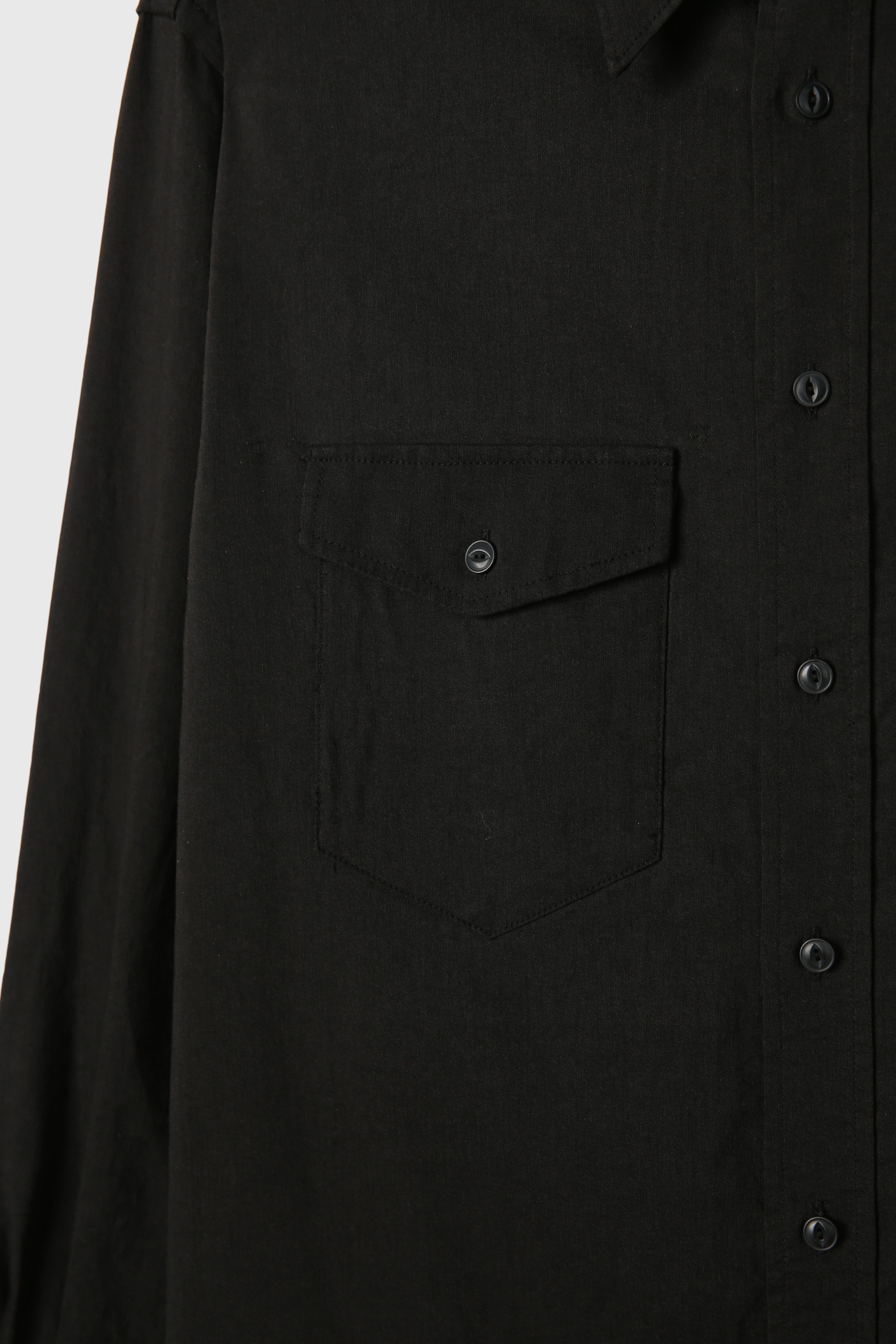 Soft Brushed C/R Western Shirt_ Midnight Black