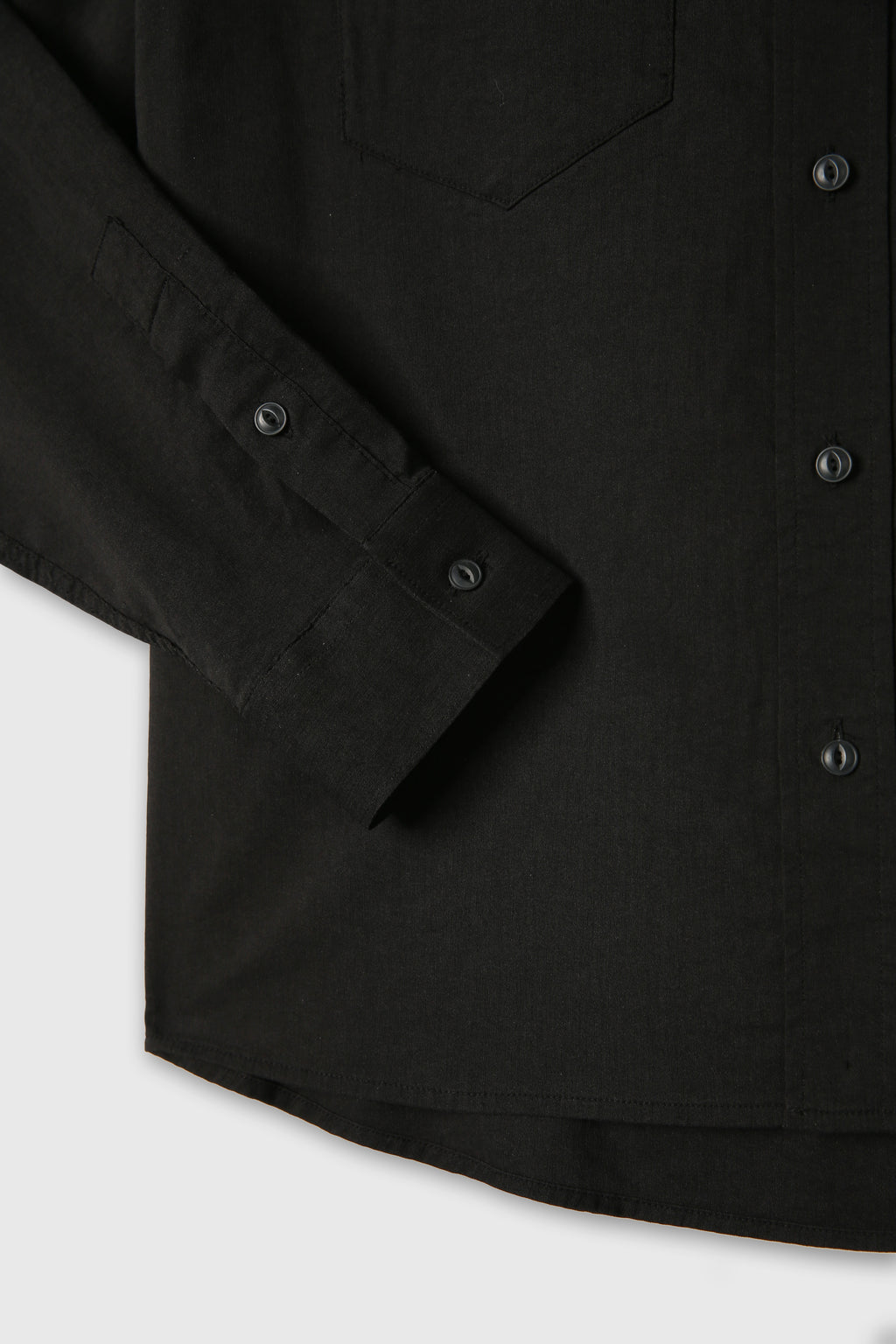 Soft Brushed C/R Western Shirt_ Midnight Black