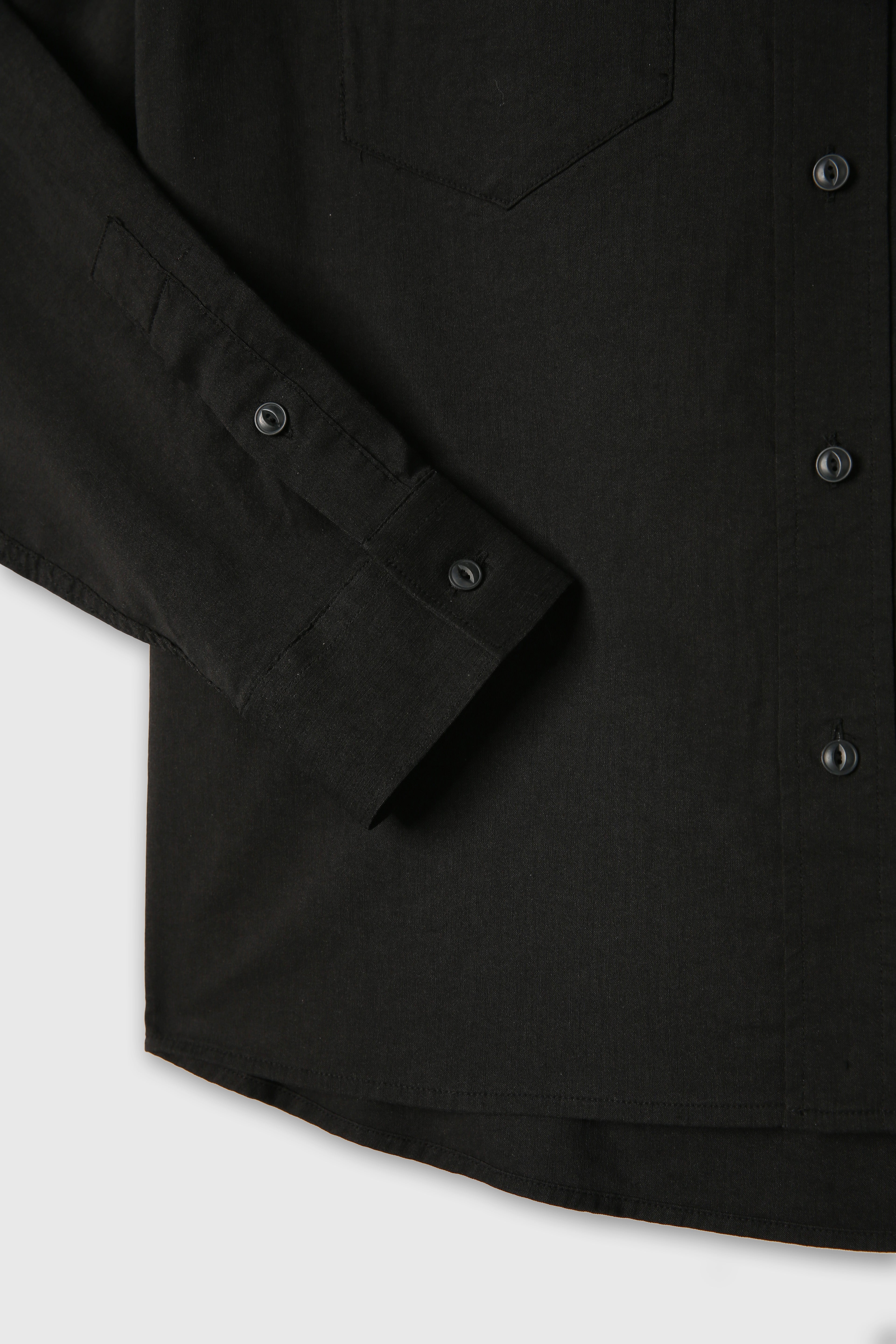 Soft Brushed C/R Western Shirt_ Midnight Black