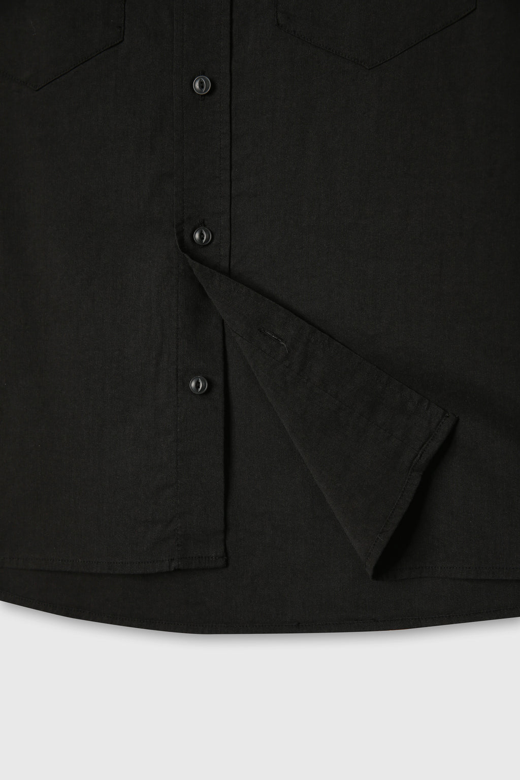 Soft Brushed C/R Western Shirt_ Midnight Black