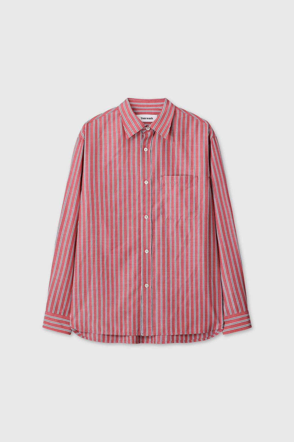 STRIPED COTTON BLEND SHIRT_ RED STRIPE