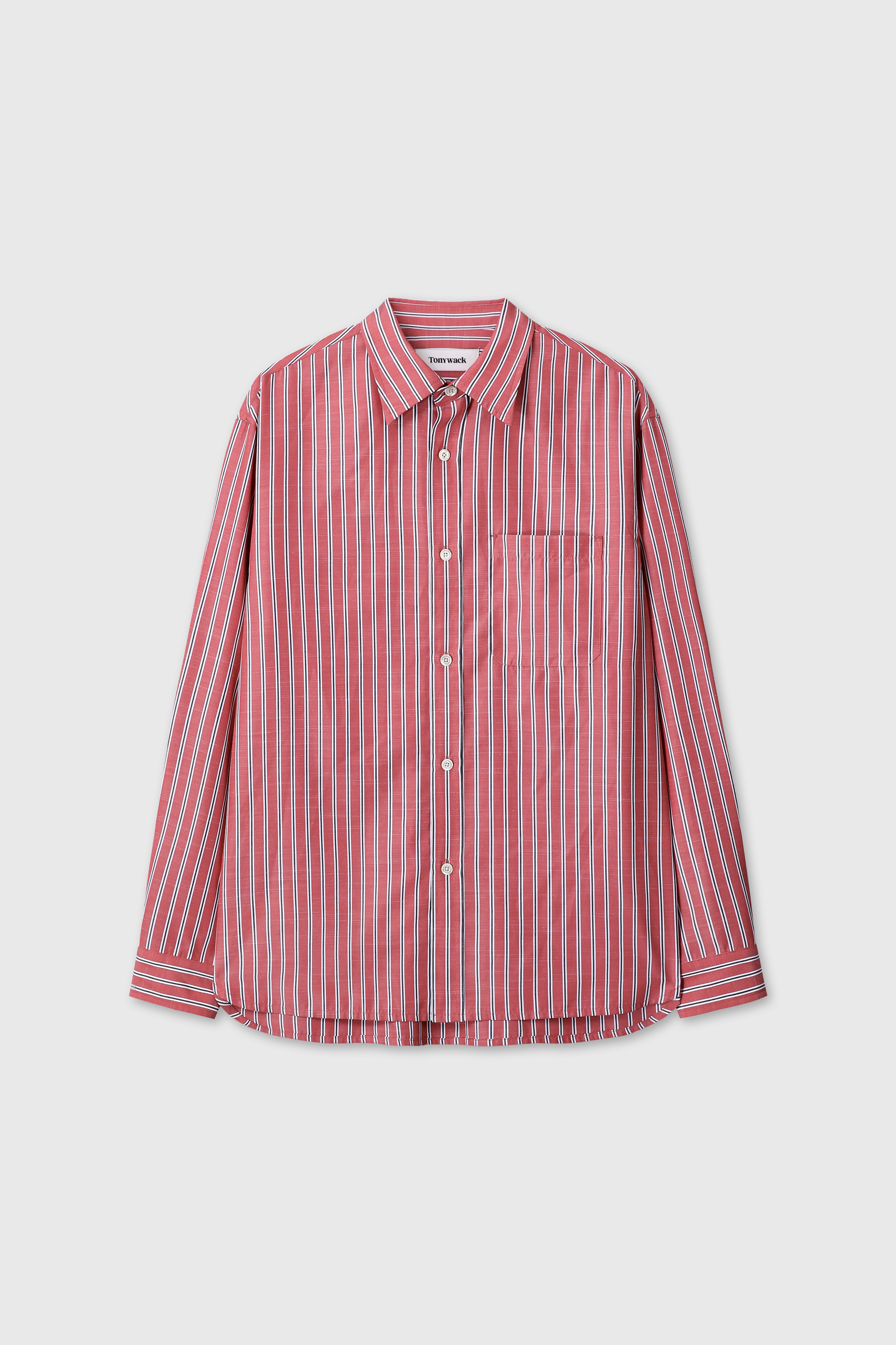 STRIPED COTTON BLEND SHIRT_ RED STRIPE