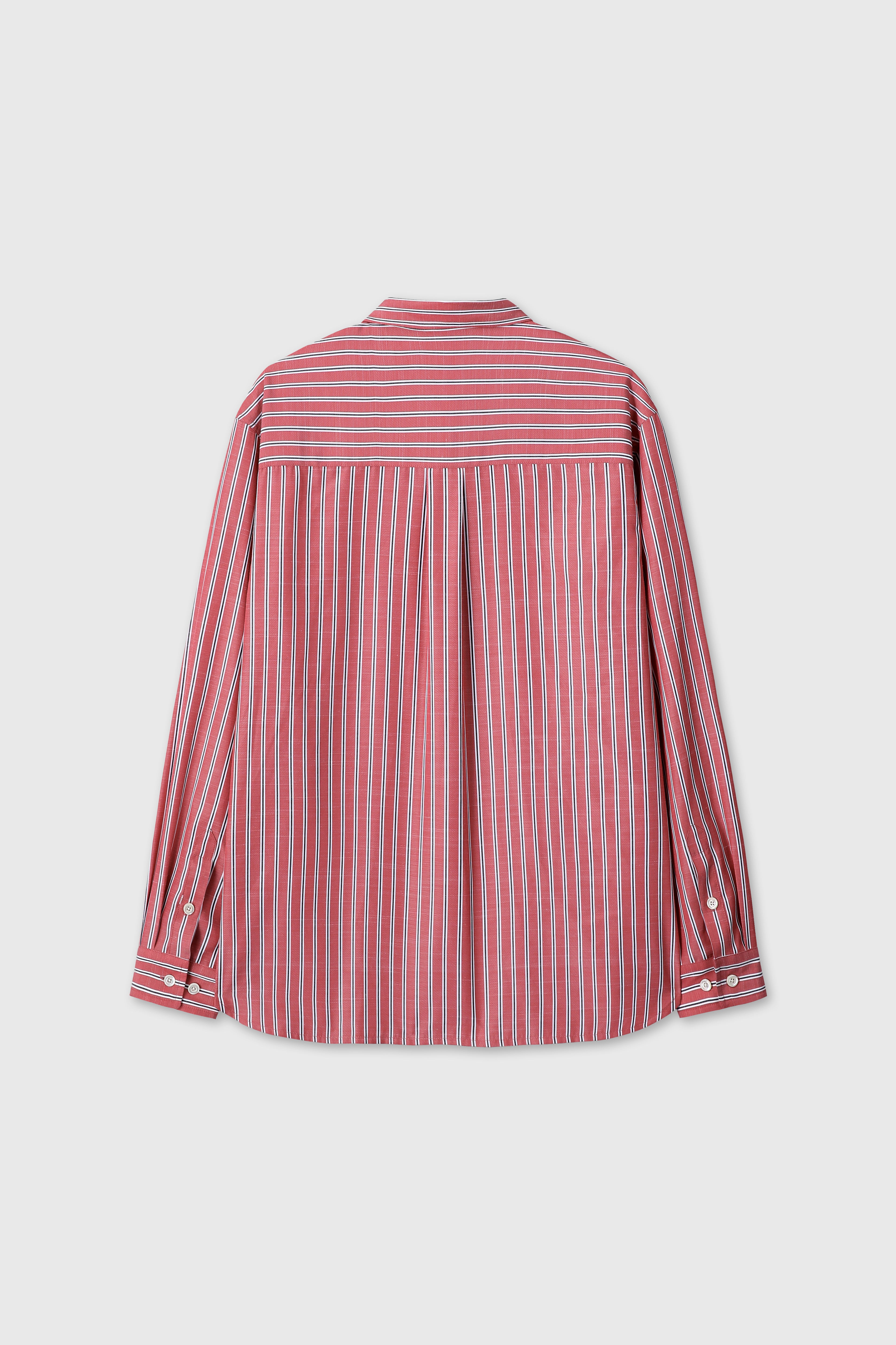 STRIPED COTTON BLEND SHIRT_ RED STRIPE