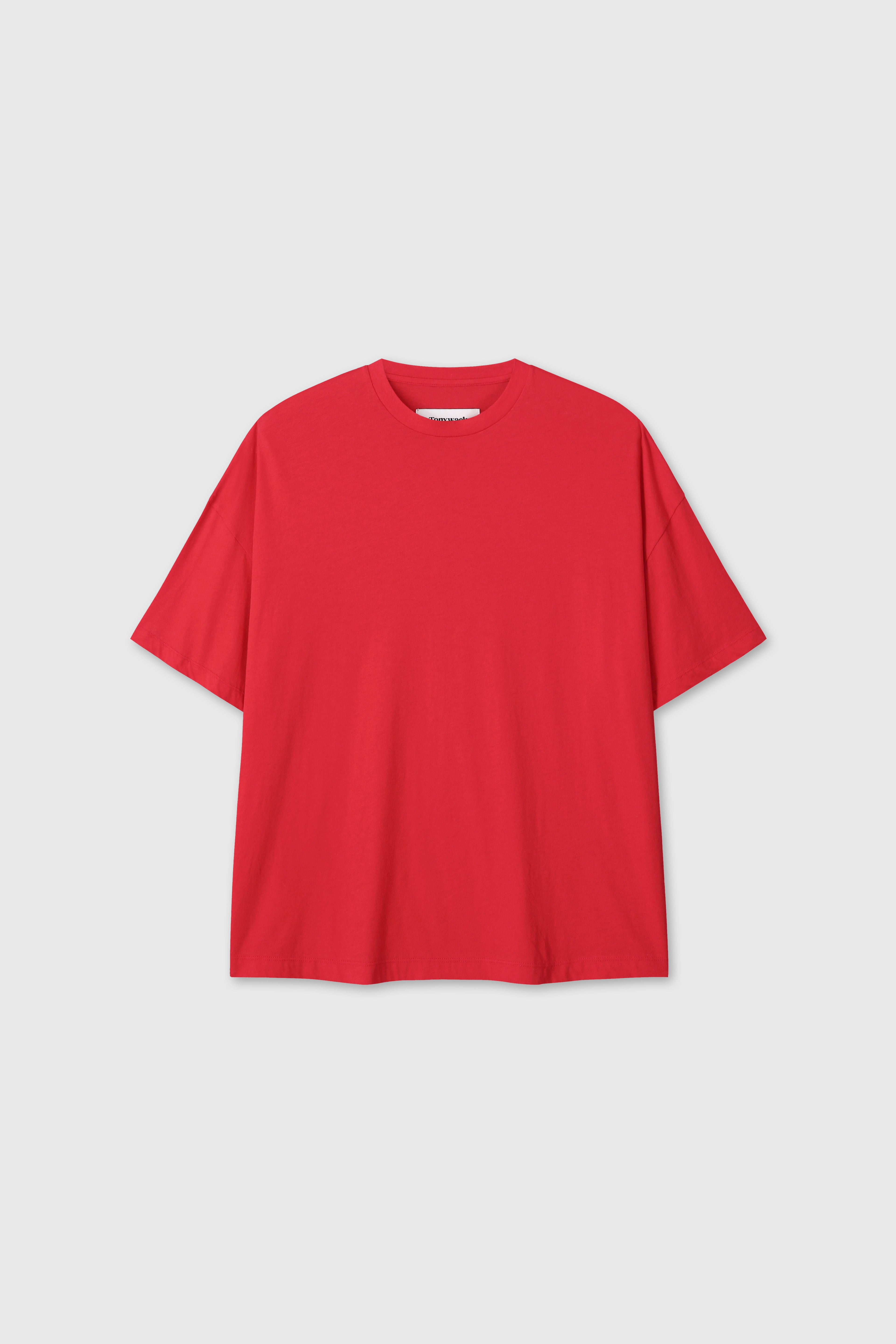 COTTON CASHMERE RELAXED T-SHIRT_ RED