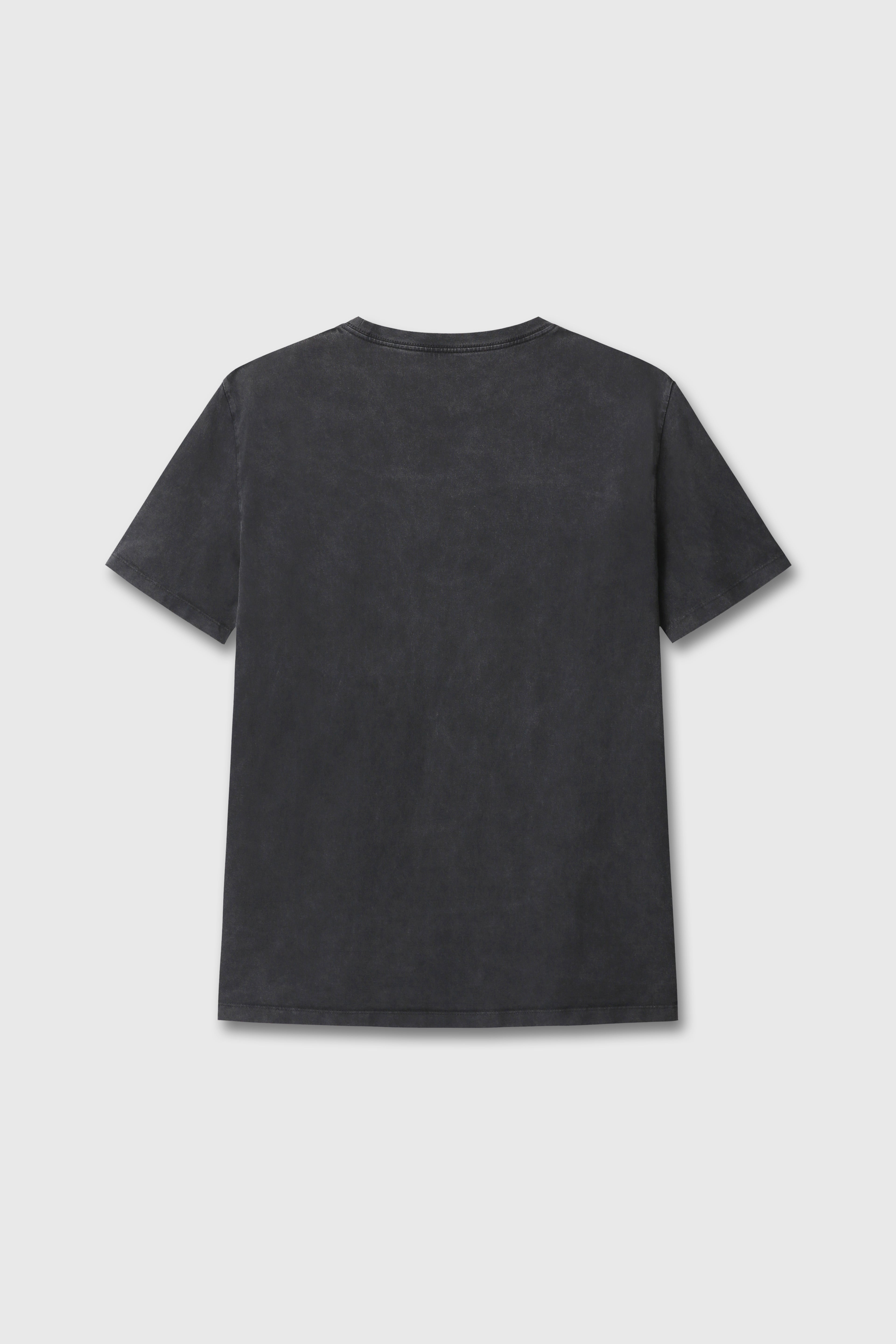 SOCIAL DISTORTION GARMENT DYED T-SHIRT_ FADED BLACK
