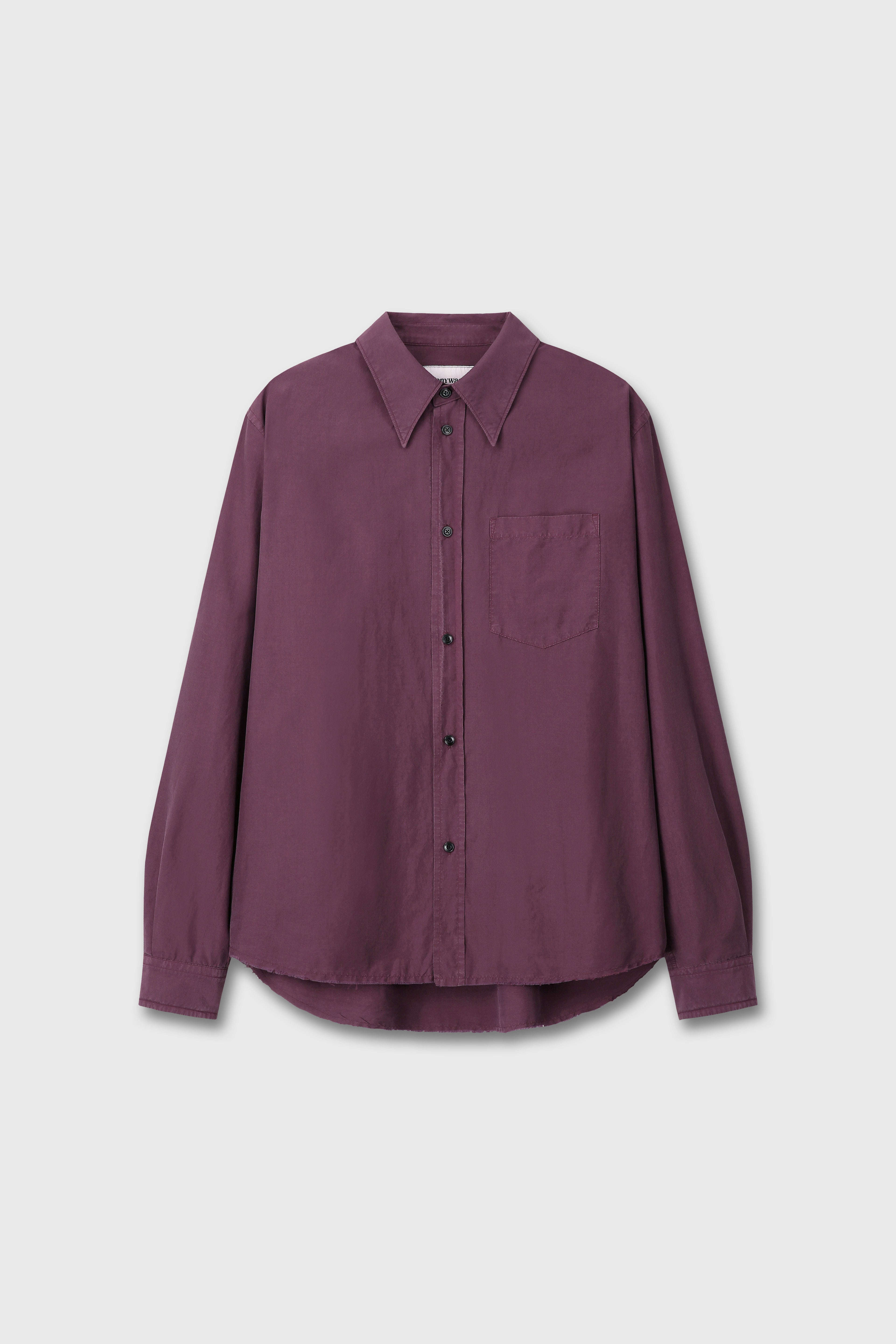 SILK COTTON GARMENT-DYED SHIRT_ FADED BURGUNDY