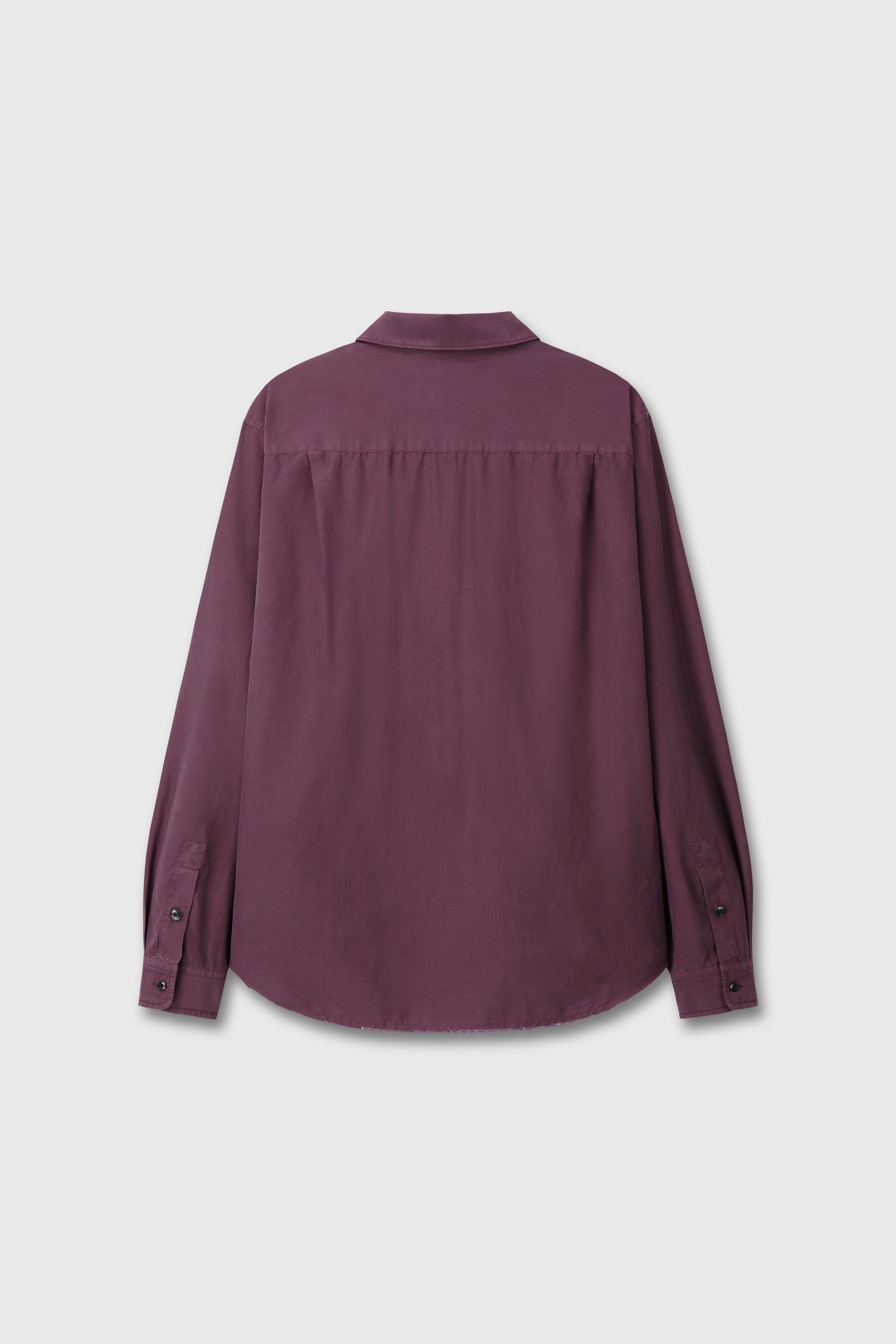 SILK COTTON GARMENT-DYED SHIRT_ FADED BURGUNDY