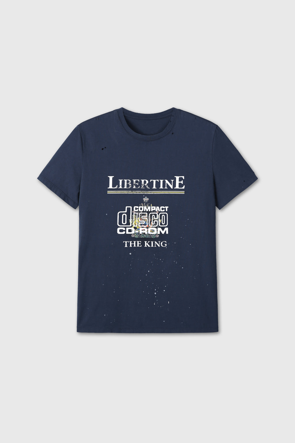 DISTRESSED LIBERTINE T-SHIRT_ NAVY
