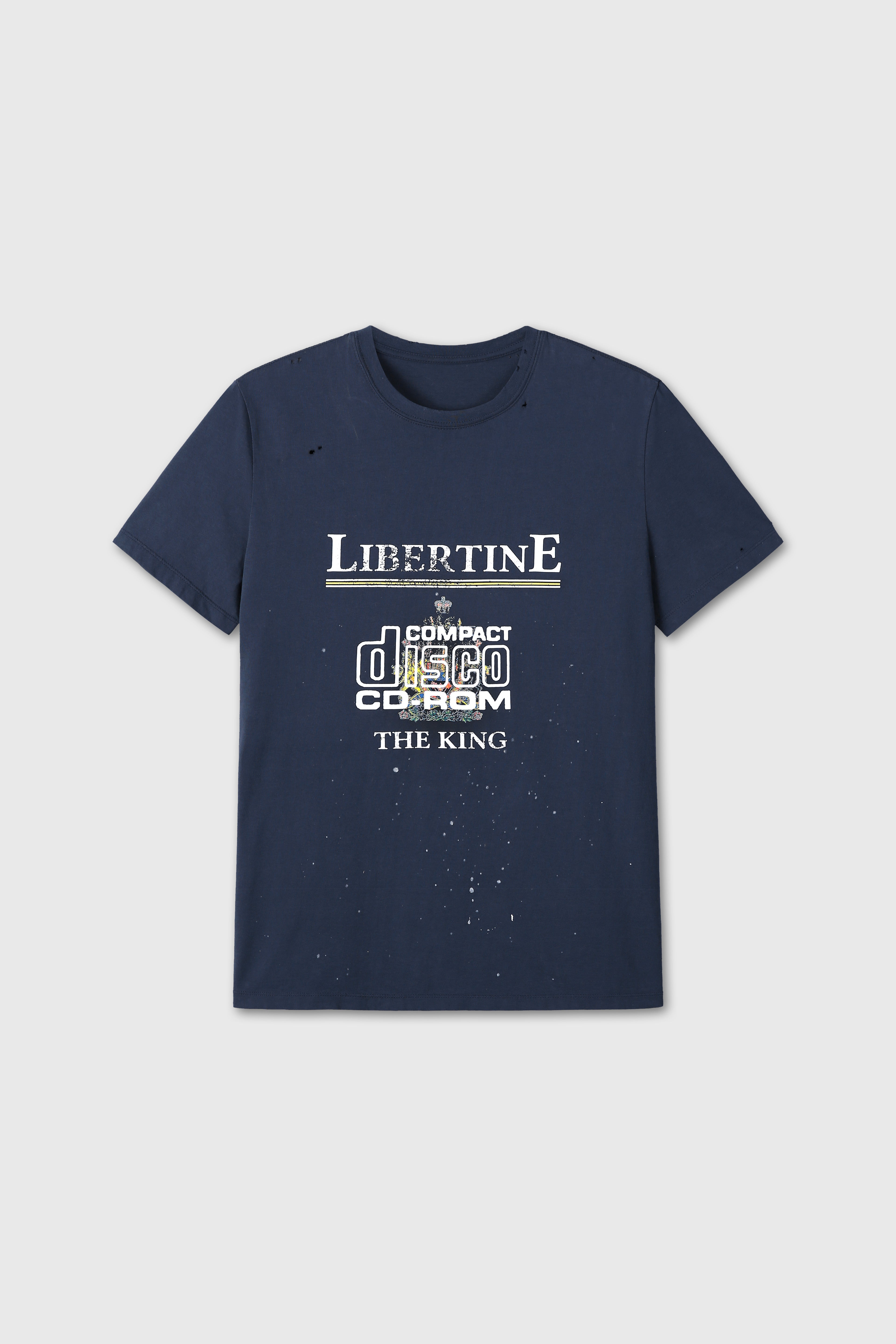 DISTRESSED LIBERTINE T-SHIRT_ NAVY