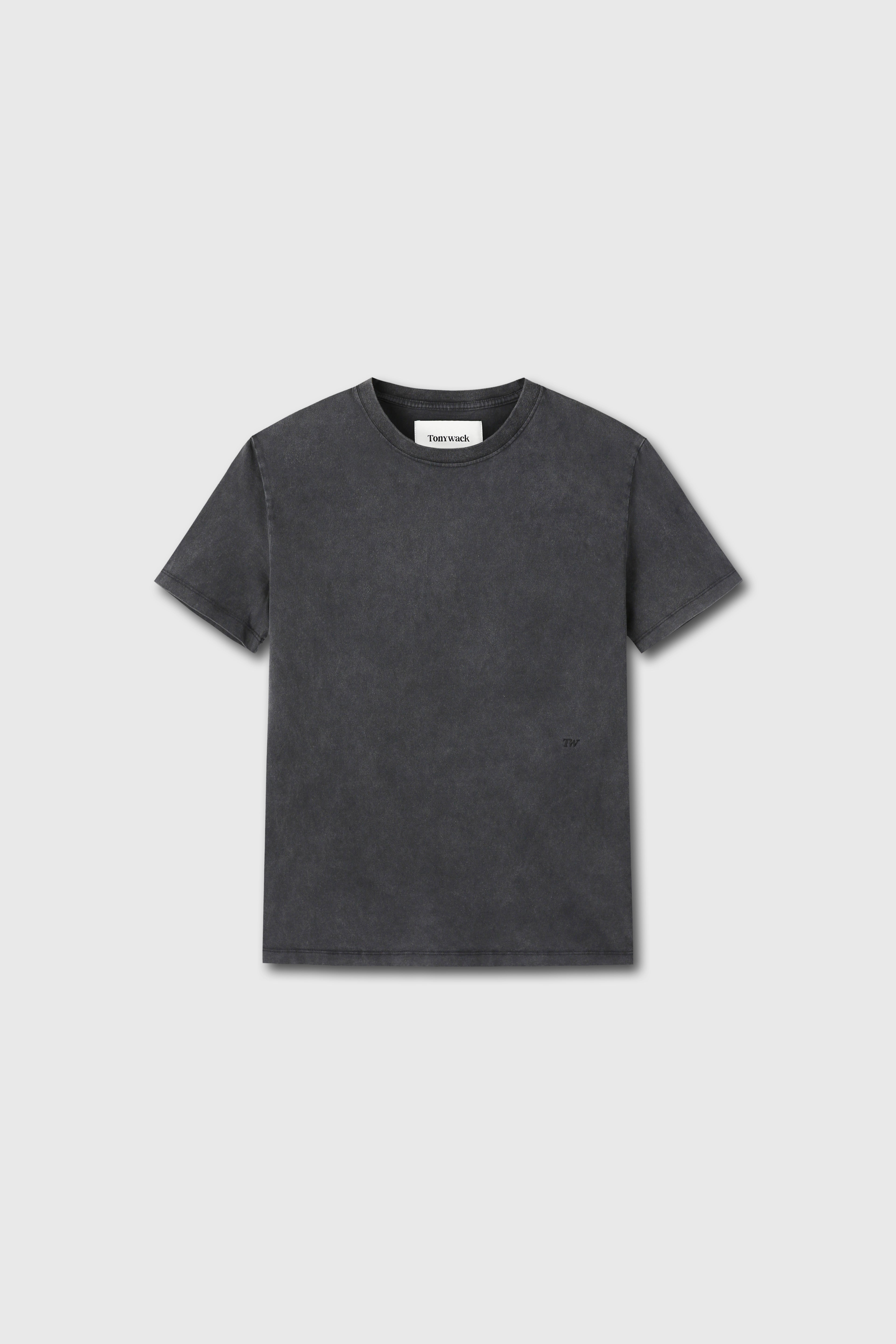 SIGNATURE GARMENT DYED T-SHIRT_ FADED BLACK