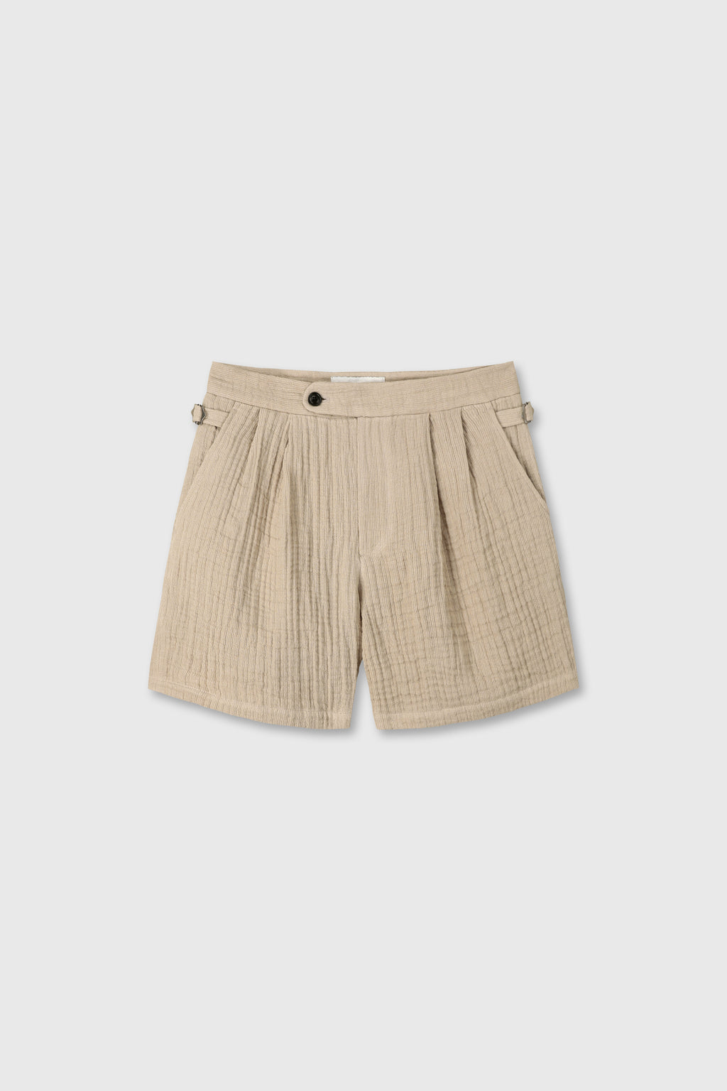 DOUBLE WEAVE LINEN SHORT_ FRENCH BEIGE