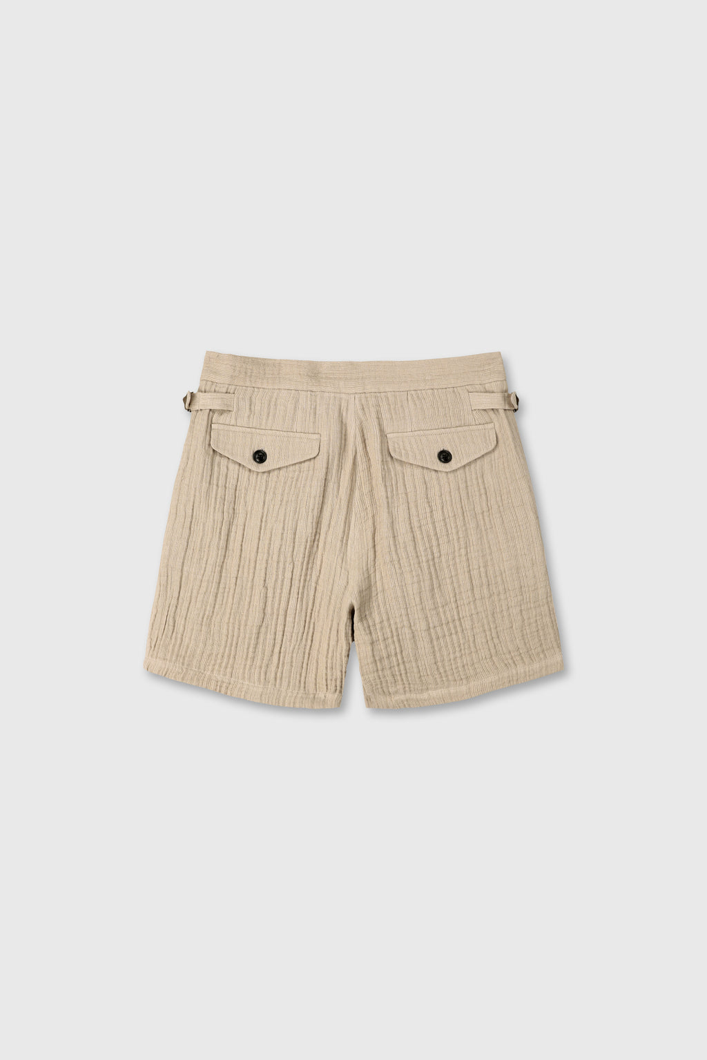 DOUBLE WEAVE LINEN SHORT_ FRENCH BEIGE