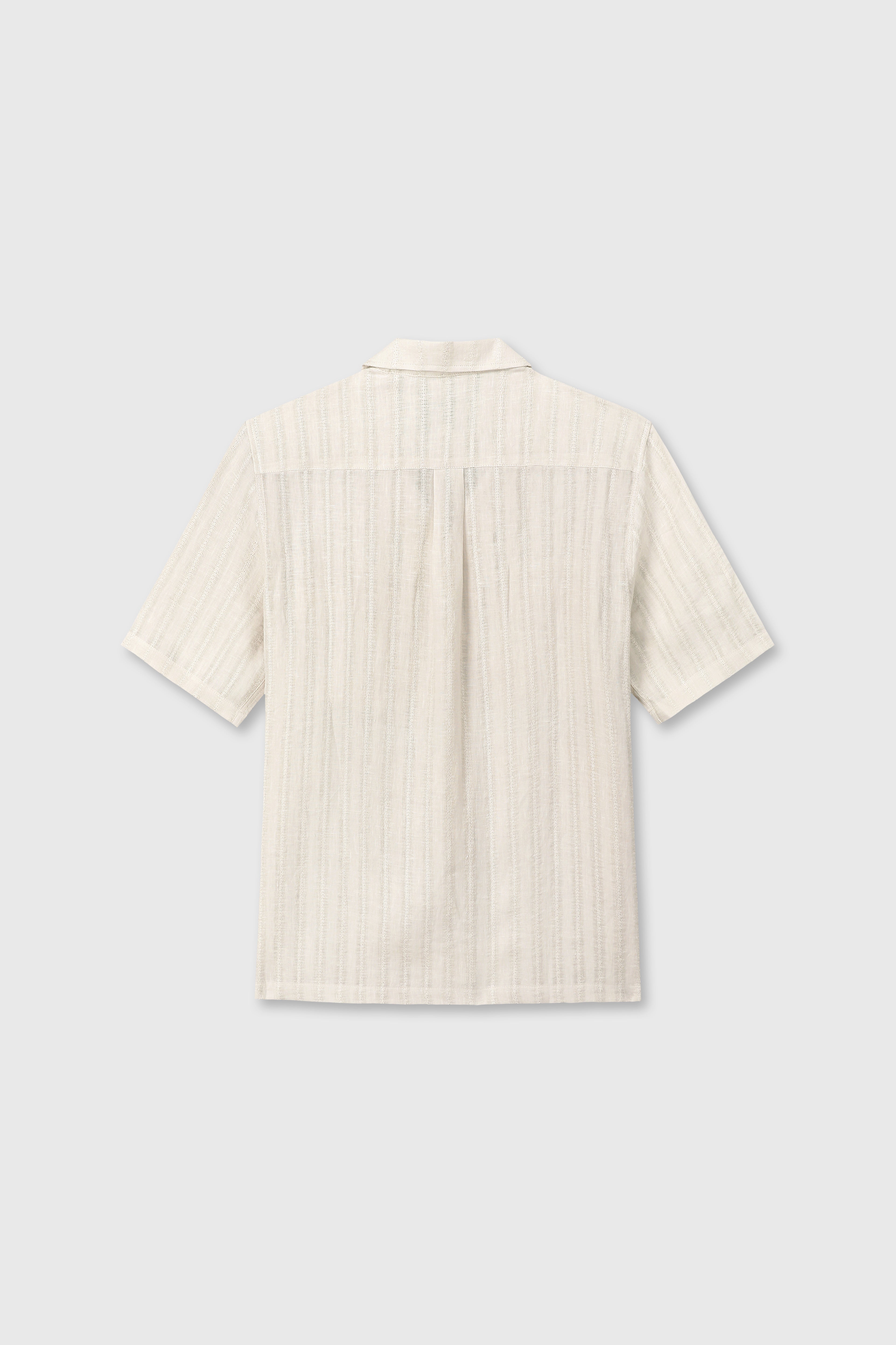 FRENCH LINEN CROCHED SHIRT_ LIGHT BEIGE