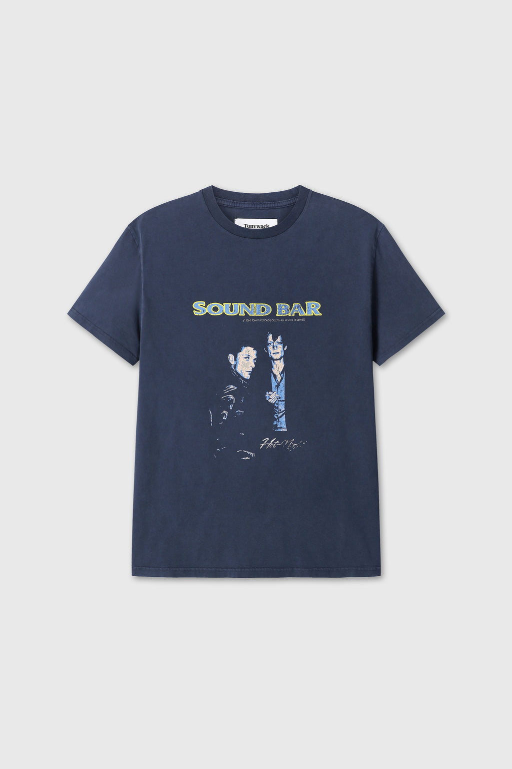 GARMENT-DYED SOUND BAR T-SHIRT_ FADED NAVY