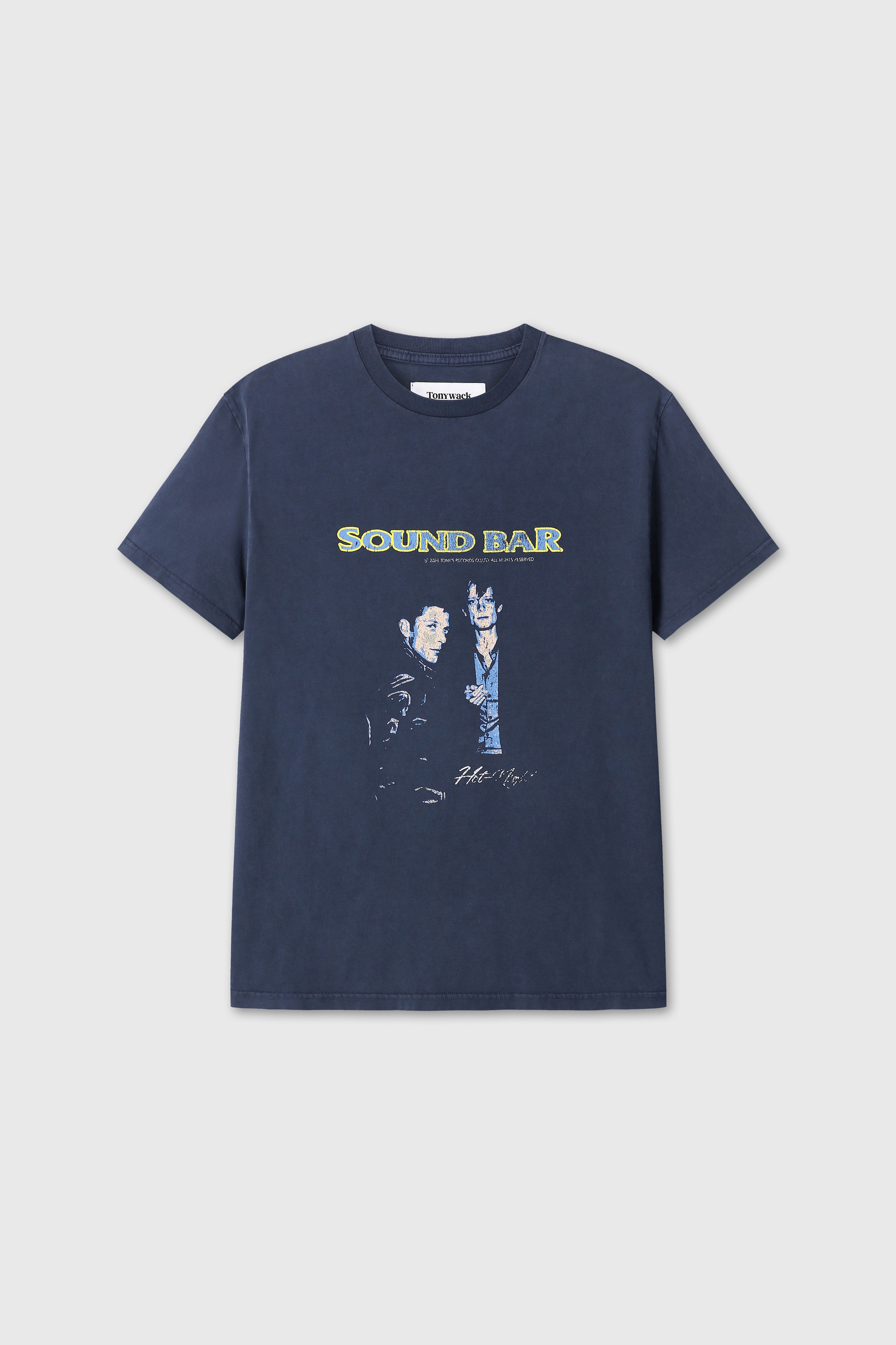 GARMENT-DYED SOUND BAR T-SHIRT_ FADED NAVY