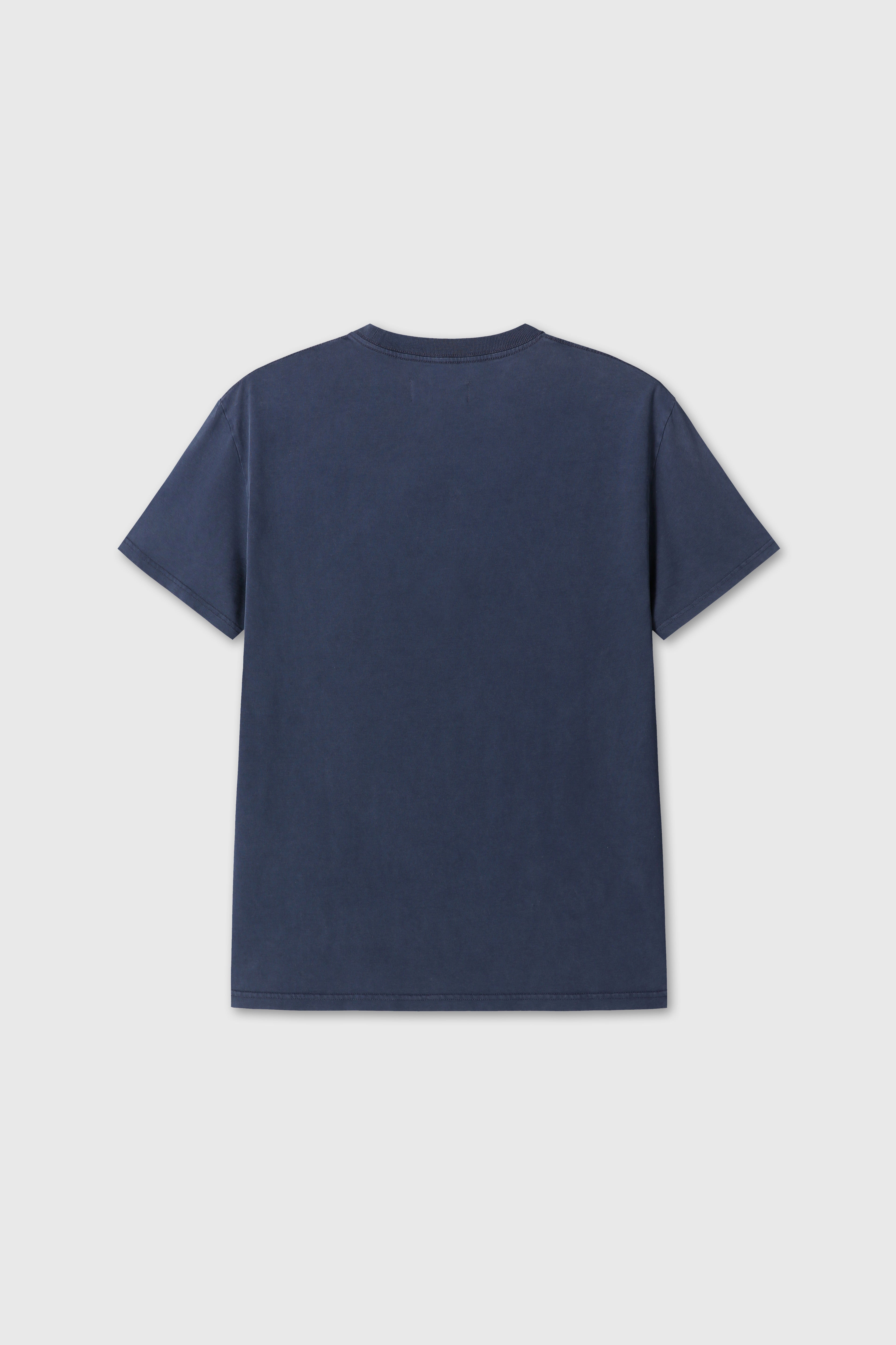 GARMENT-DYED SOUND BAR T-SHIRT_ FADED NAVY