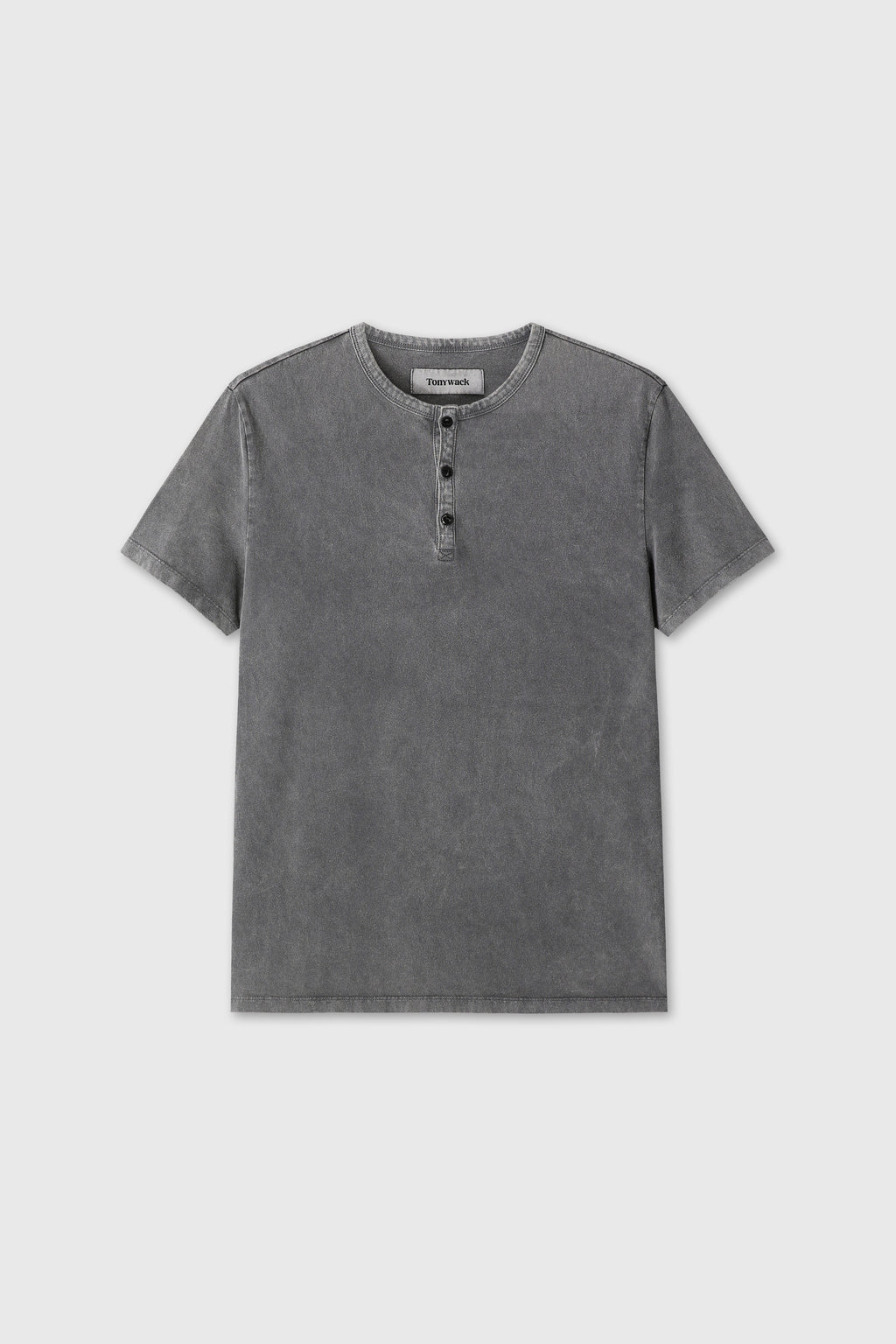 (2026.06.09 Open) GARMENT DYED HENLEY NECK TOP_ FADED CHARCOAL